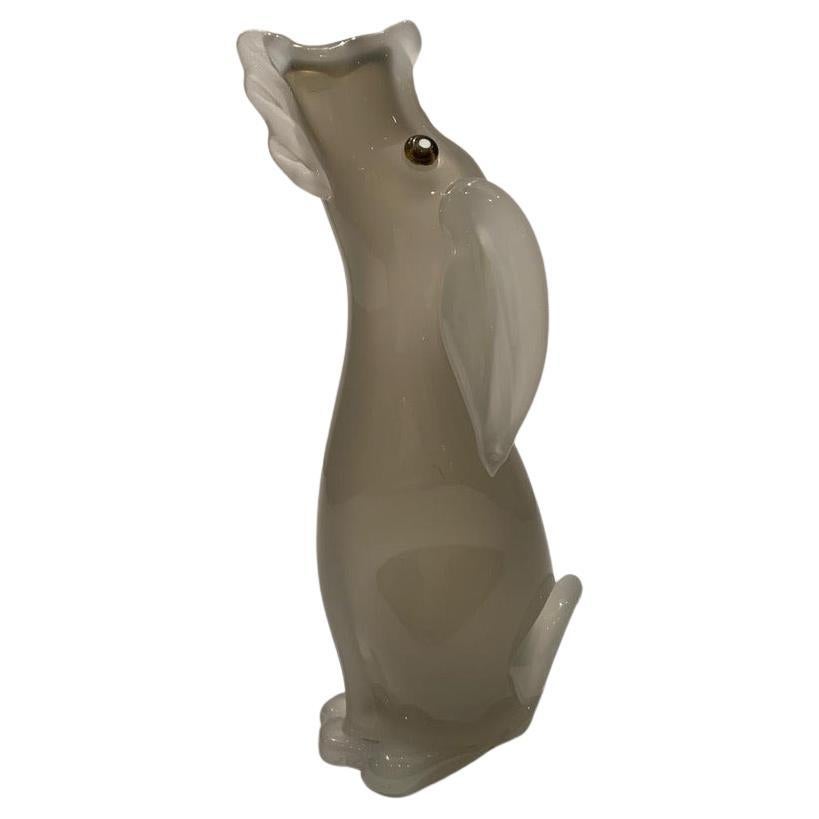 Archimede Seguso in opaline Murano glass c 1950 dog vase. For Sale