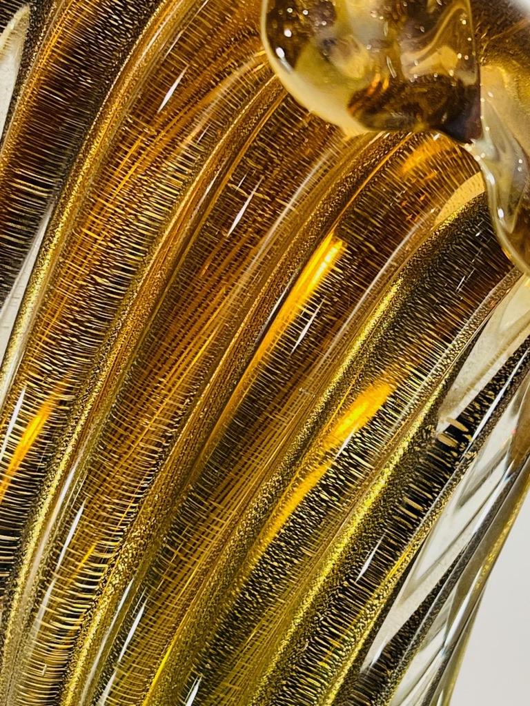 Autre Grande corne d'abondance en verre de Murano Archimede Seguso bicolore 1950  en vente