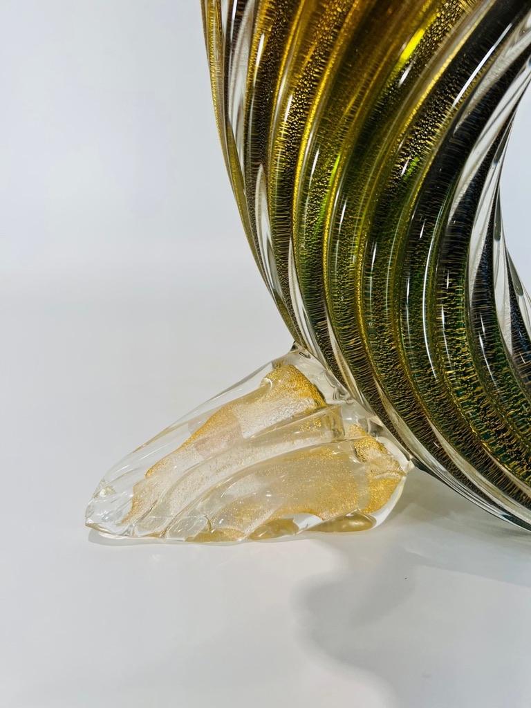 Milieu du XXe siècle Grande corne d'abondance en verre de Murano Archimede Seguso bicolore 1950  en vente