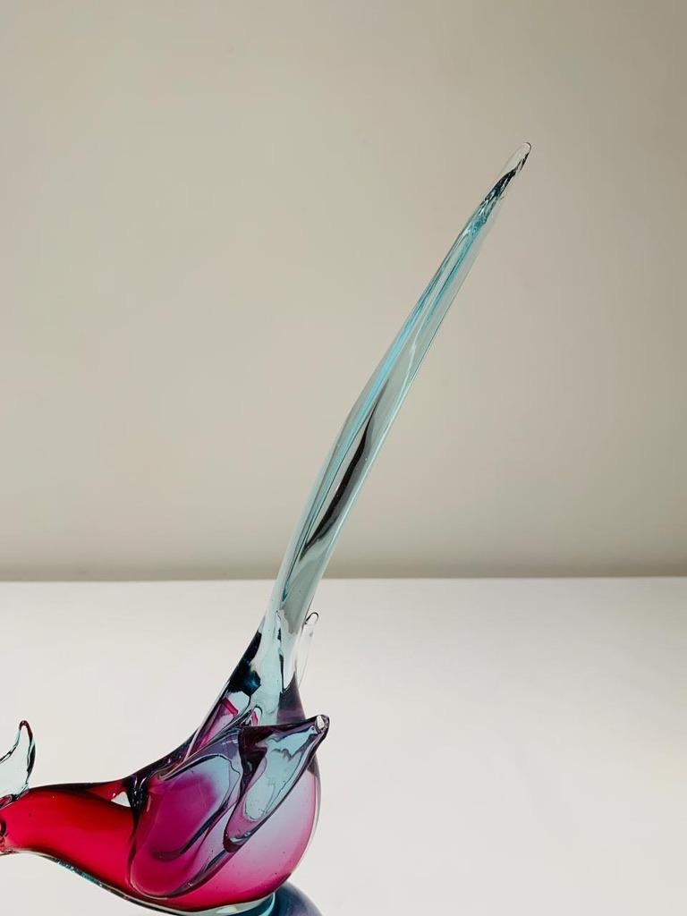 italien Archimede Seguso Italian bicolor 1950 Murano Glass pheasants paire. en vente