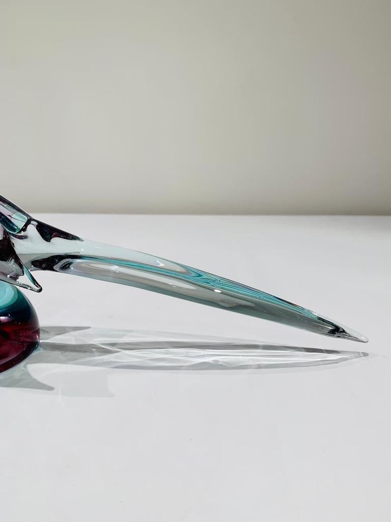 Archimede Seguso Italian bicolor 1950 Murano Glass pheasants paire. en vente 1