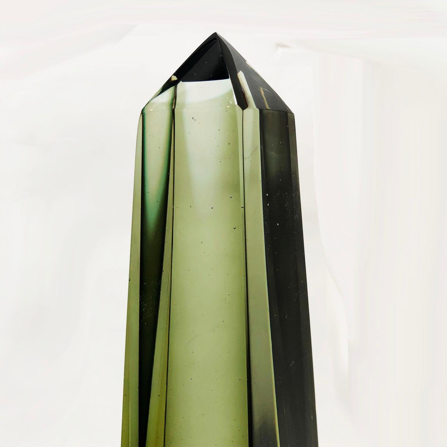 Hand-Crafted Archimede Seguso Italian Glass Obelisk