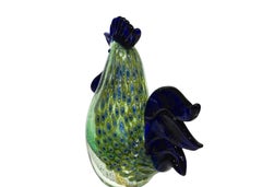Archimede Seguso Italian Mid-Century Modern Blue & Green Bird Sculpture