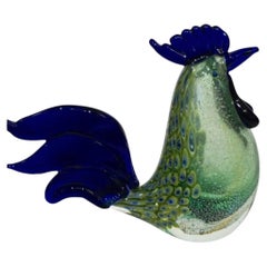 Archimede Seguso Italian Mid-Century Modern Blue & Green Bird Sculpture