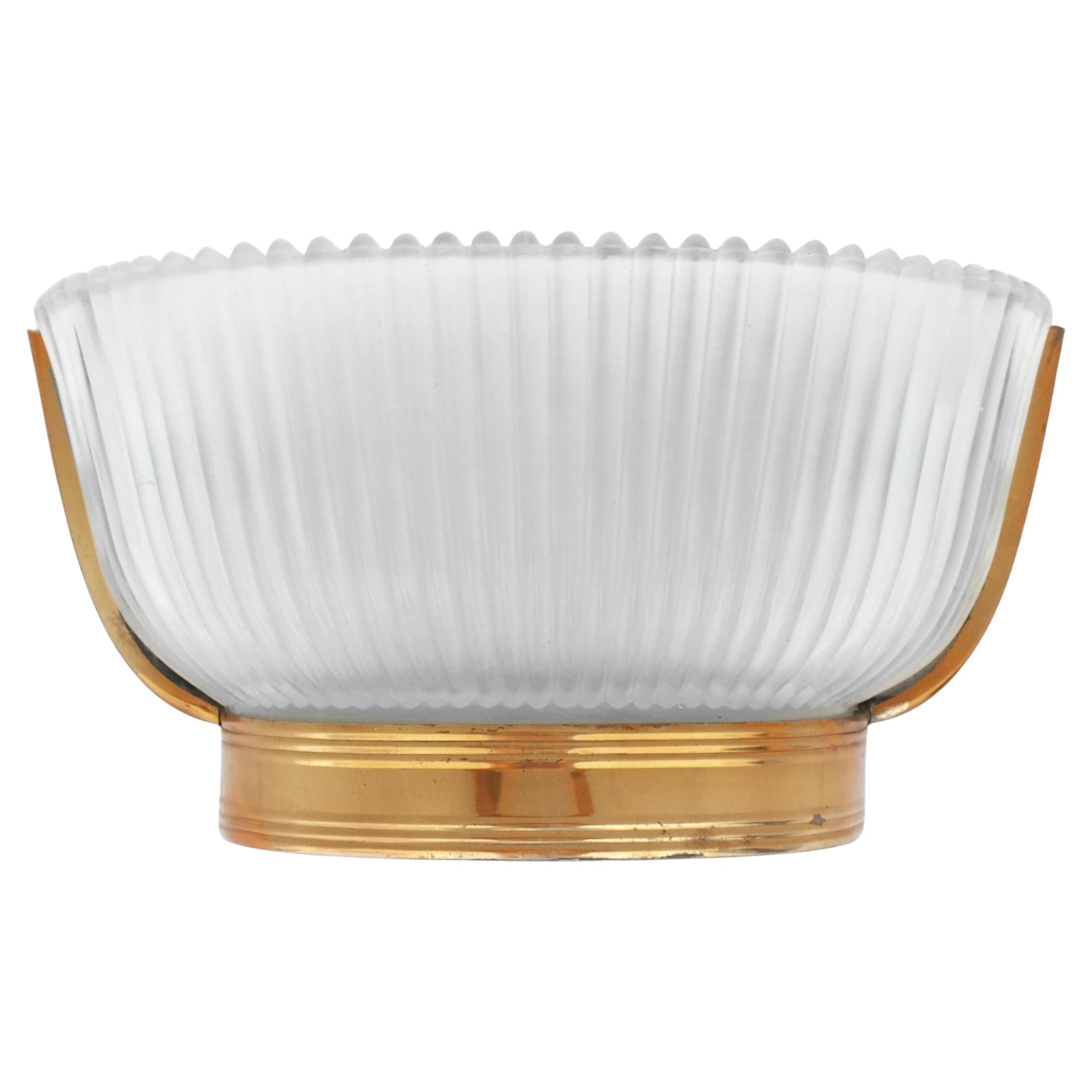Archimede Seguso  Italy wall lamp crystal pressed and brass, design years 30s