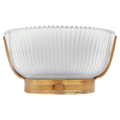 Archimede Seguso  Lampada da parete italiana in cristallo pressato e ottone, design anni '30