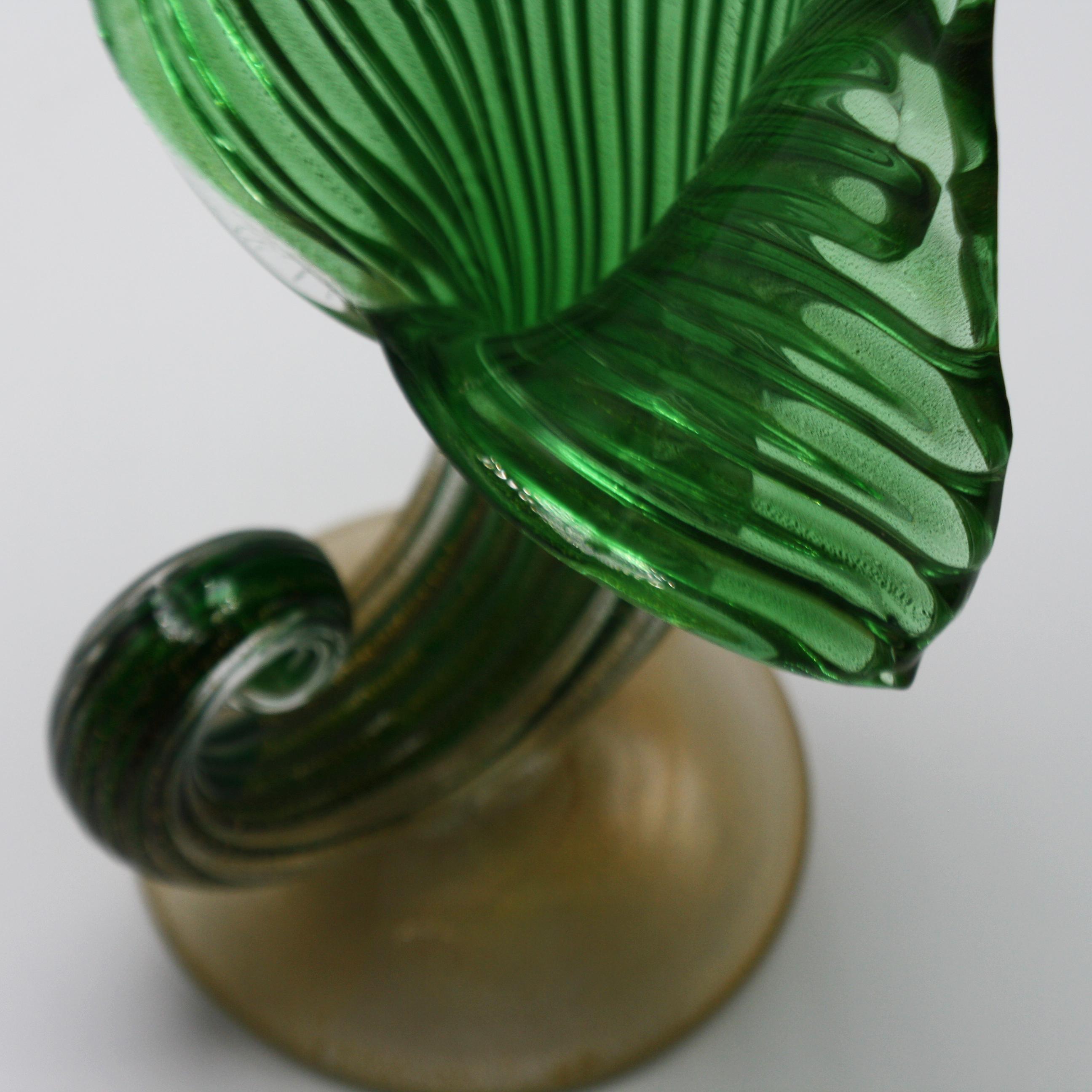Archimede Seguso Jack-in-the-Pulpit Vase with 24-Karat Gold Inclusions 1