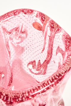 Archimede Seguso Large Pink Bullicante Vase