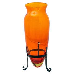 Archimede Seguso Mid-Century Modern Murano "Sommerso" Large Floor Vase