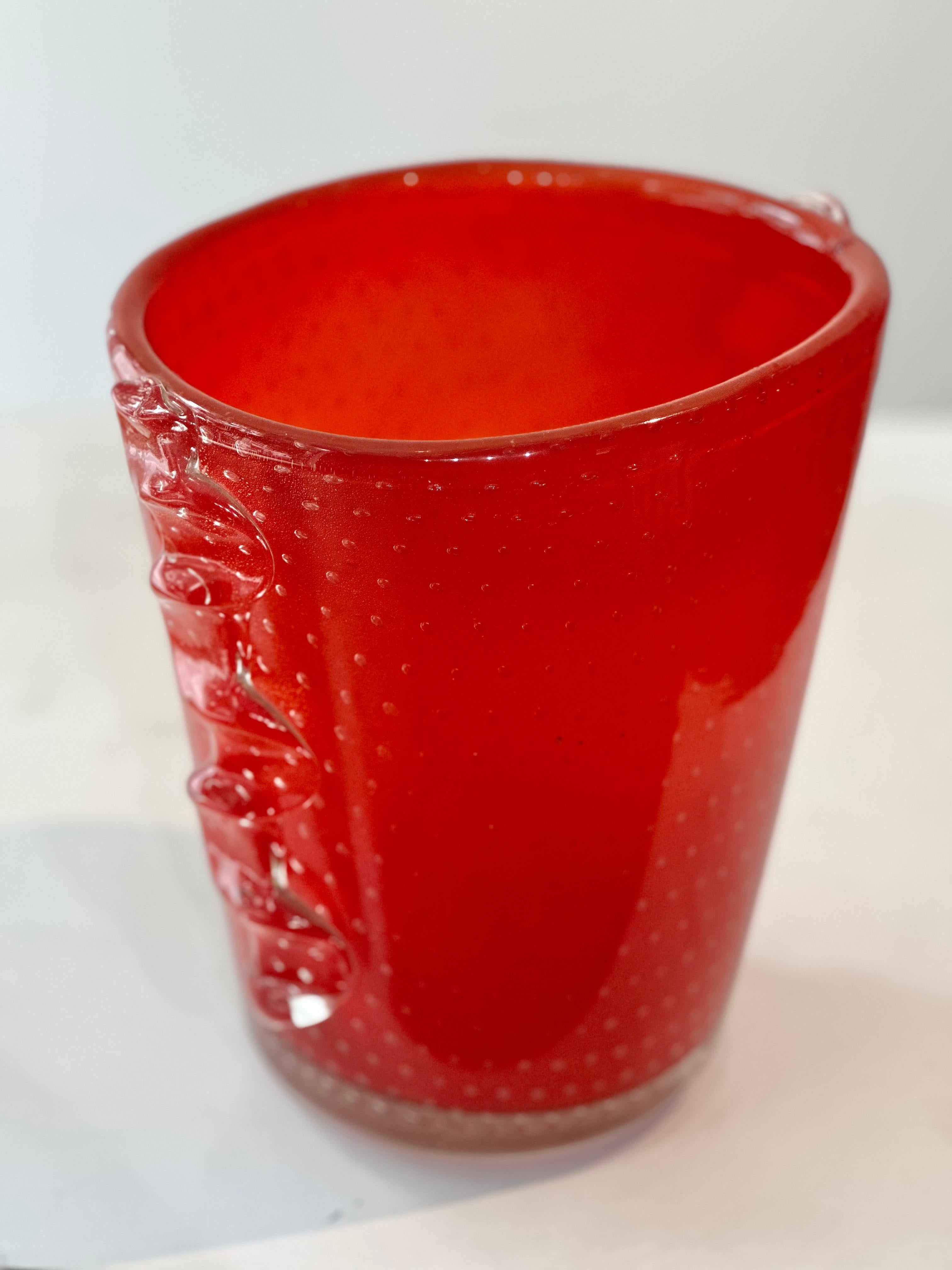 Mid-20th Century Archimede Seguso. Mid-Century Modern Red Murano Glass For Sale
