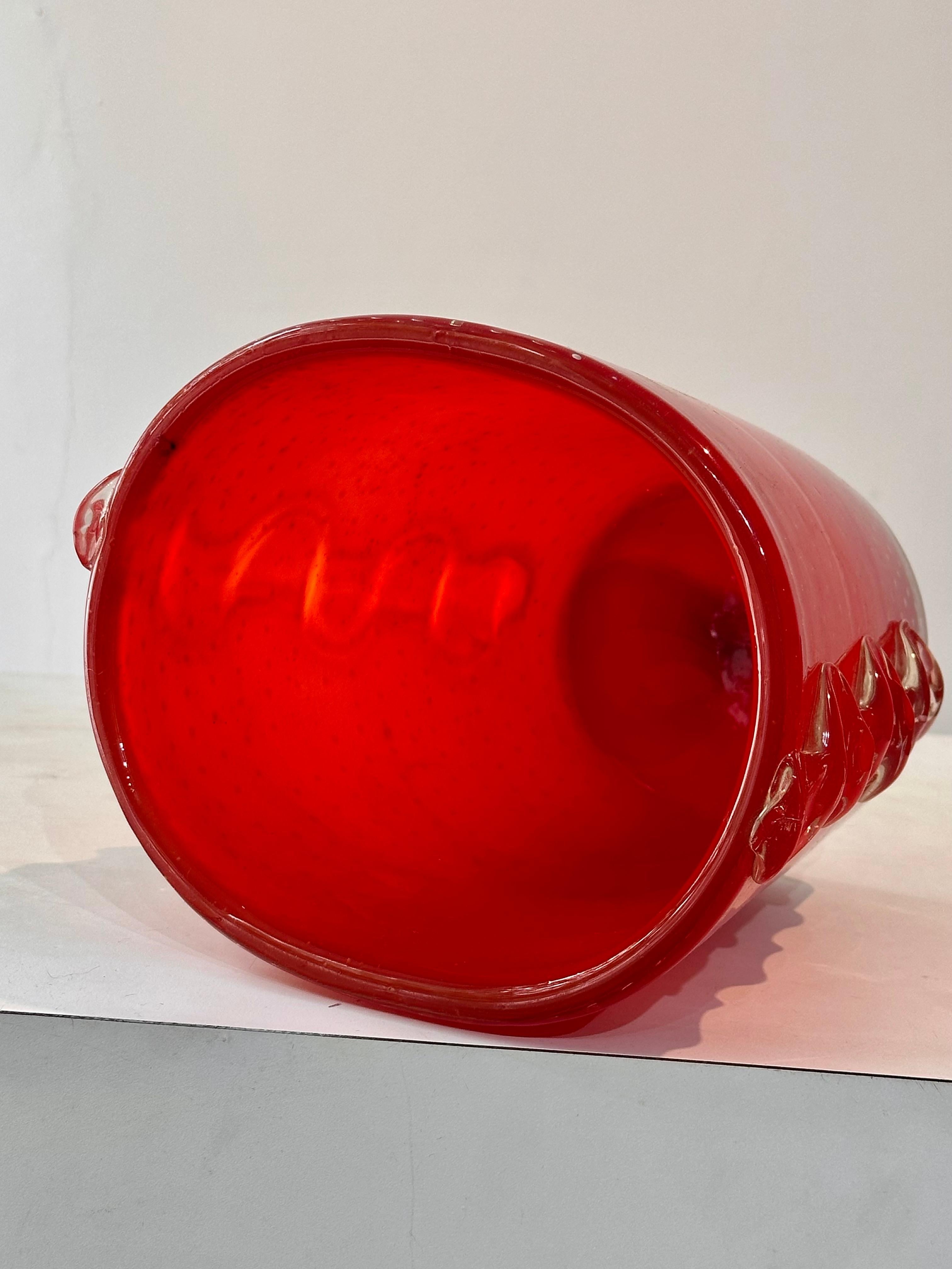 Archimede Seguso. Mid-Century Modern Red Murano Glass For Sale 4