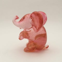 ARCHIMEDE SEGUSO Mid-Century Murano Glass ELEPHANT Seated Model