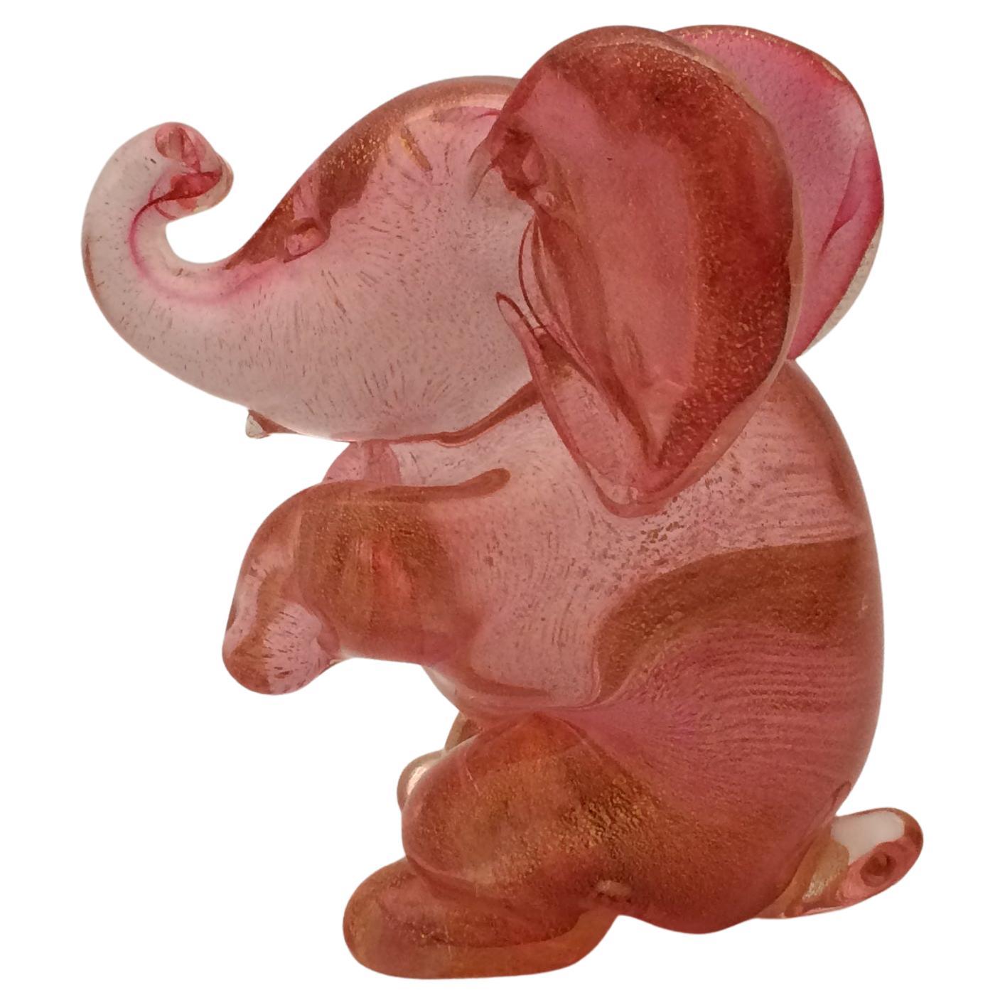 ARCHIMEDE SEGUSO Mid-Century Murano Glass ELEPHANT Seated Model For Sale