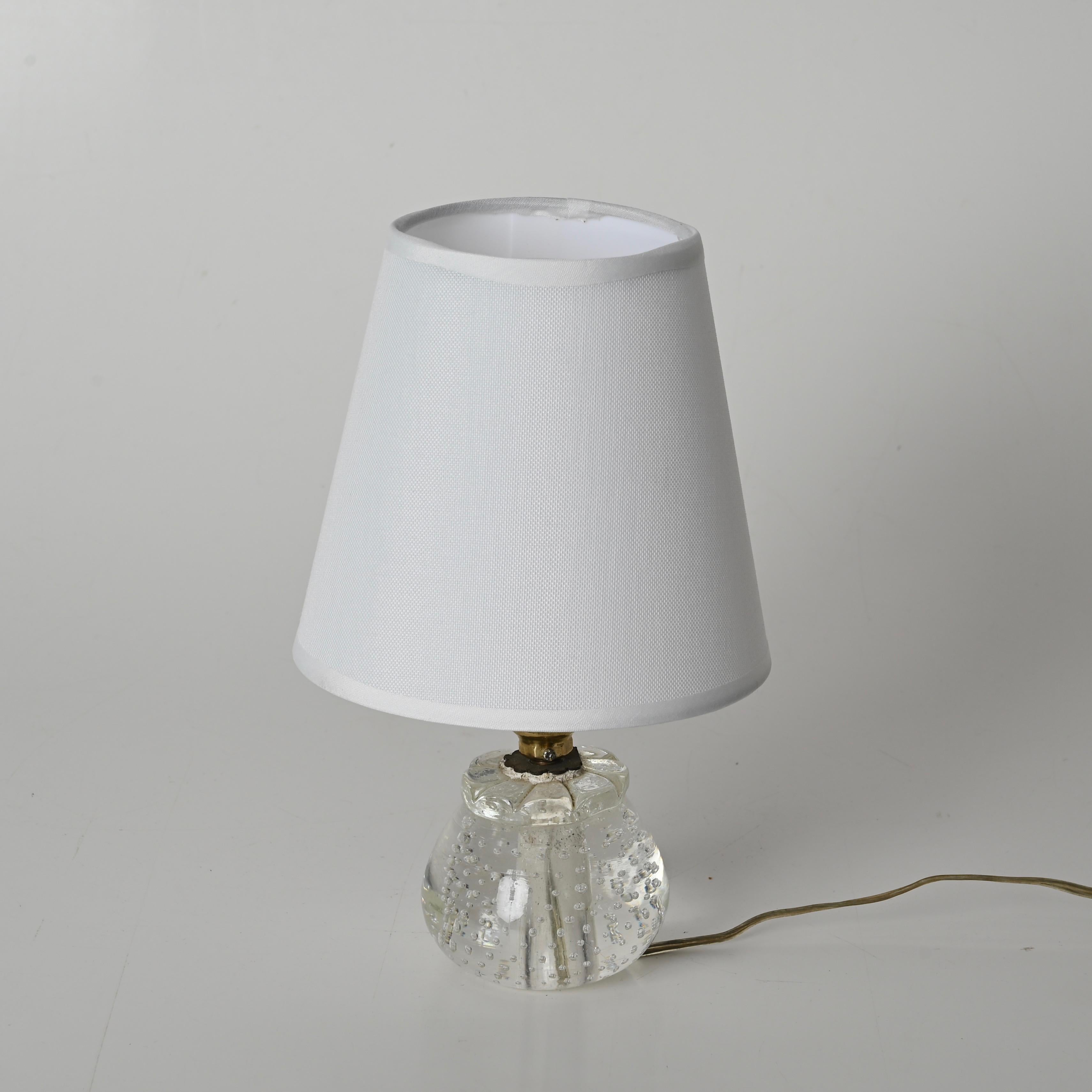Archimede Seguso Midcentury Bullicante Murano Glass Ball Table Lamp, Italy 1950s 3