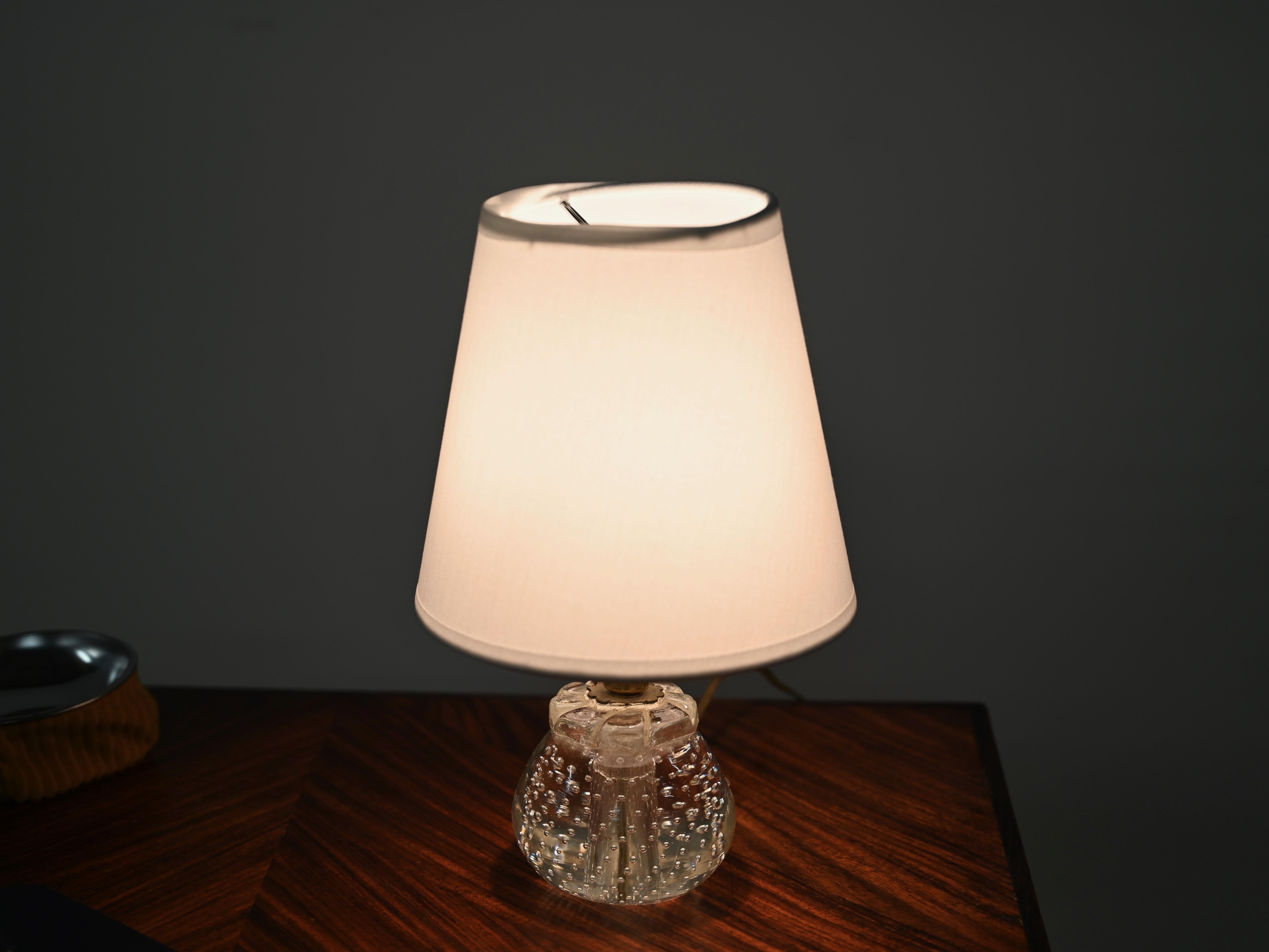 Archimede Seguso Midcentury Bullicante Murano Glass Ball Table Lamp, Italy 1950s 3