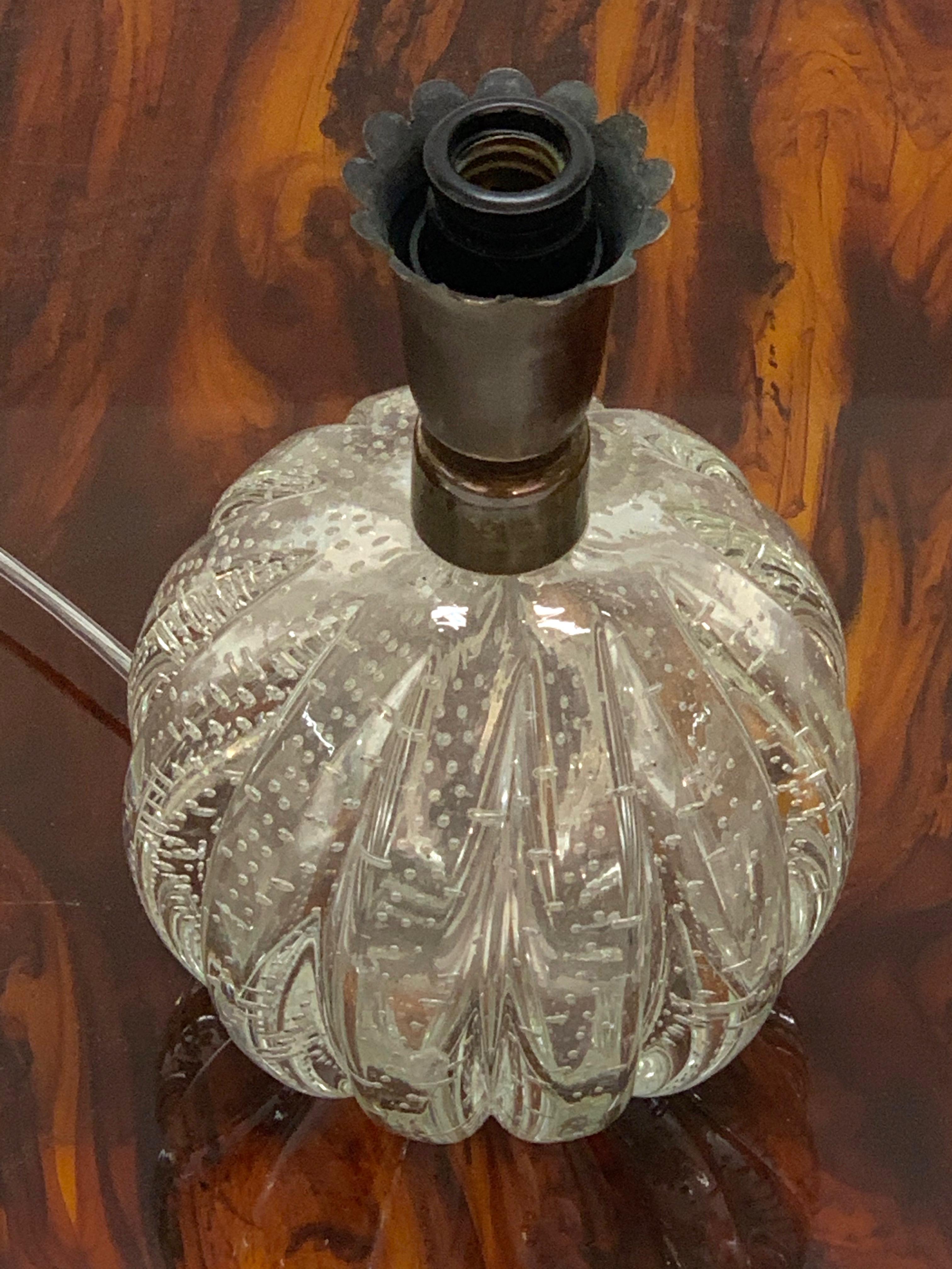 Archimede Seguso Midcentury Bullicante Murano Glass Ball Table Lamp, Italy 1950s 6