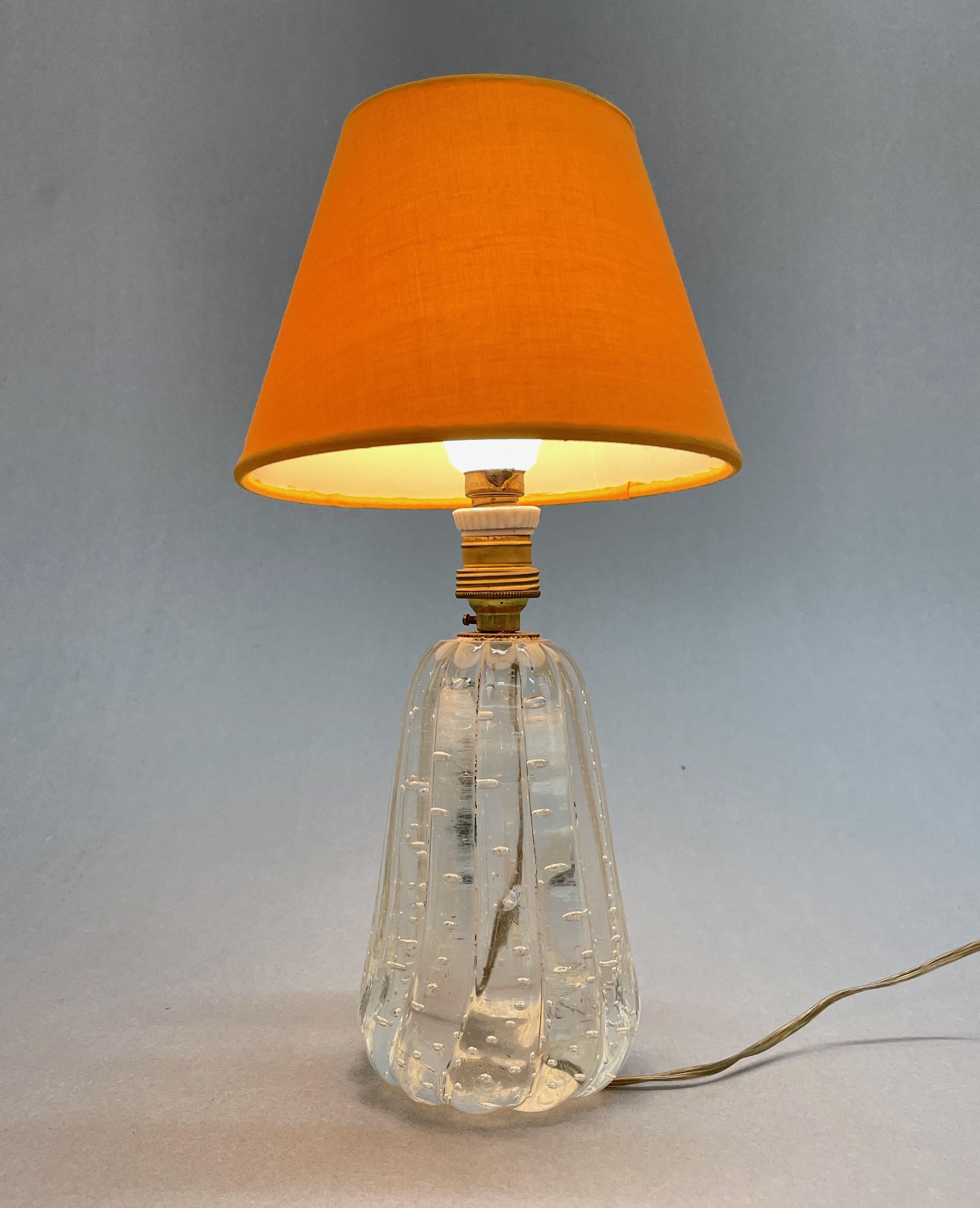 Archimede Seguso Midcentury Bullicante Murano Glass Table Lamp, Italy 1950s 5