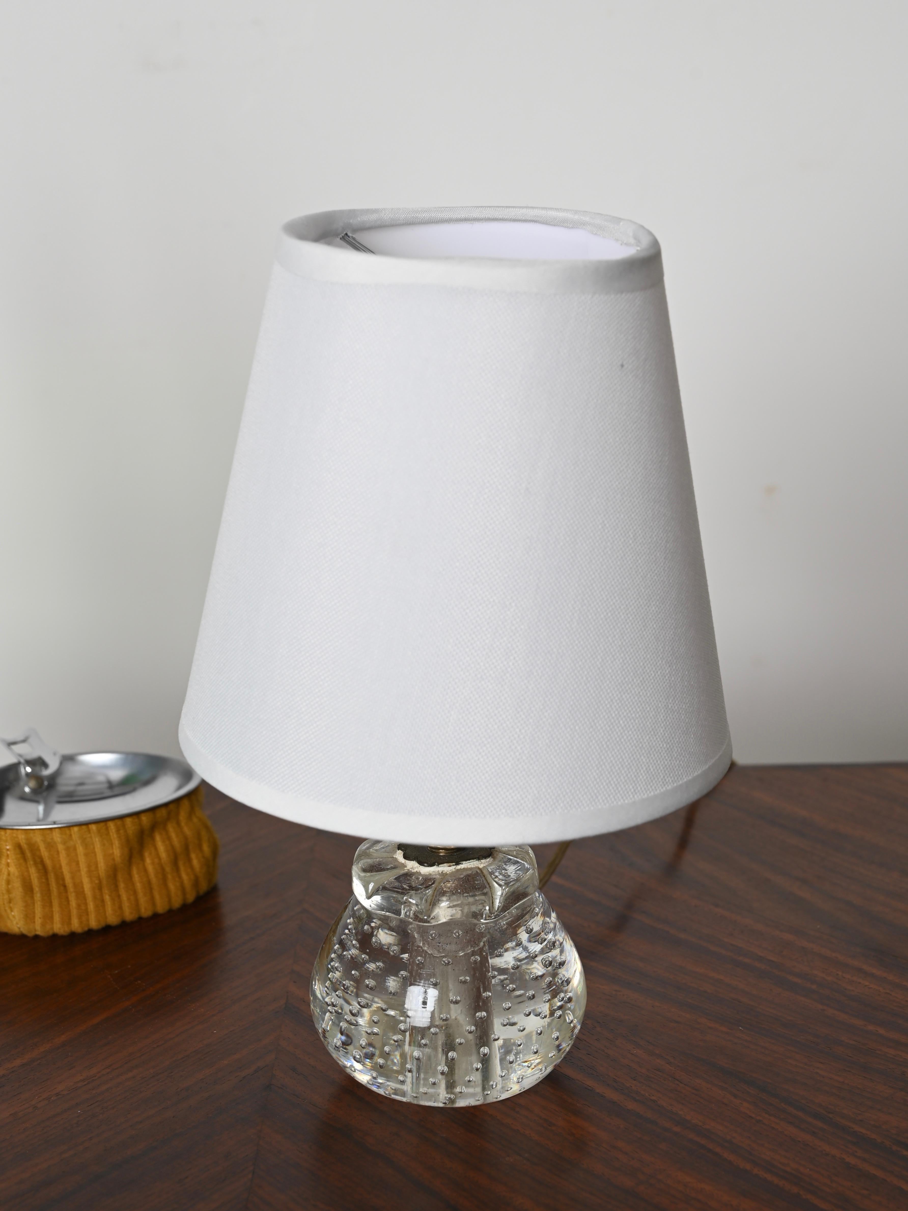 Archimede Seguso Midcentury Bullicante Murano Glass Ball Table Lamp, Italy 1950s 5