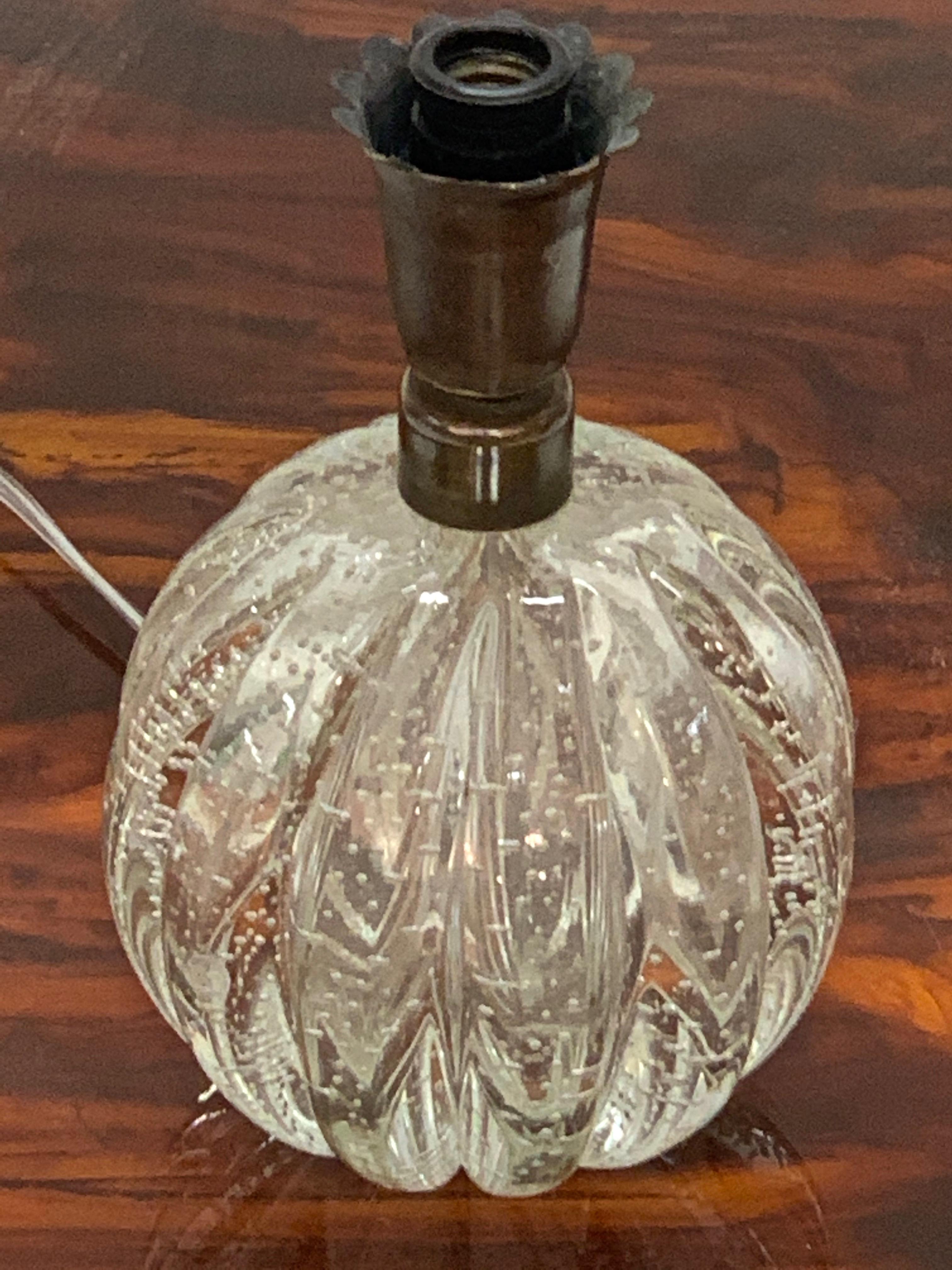 Archimede Seguso Midcentury Bullicante Murano Glass Ball Table Lamp, Italy 1950s 11