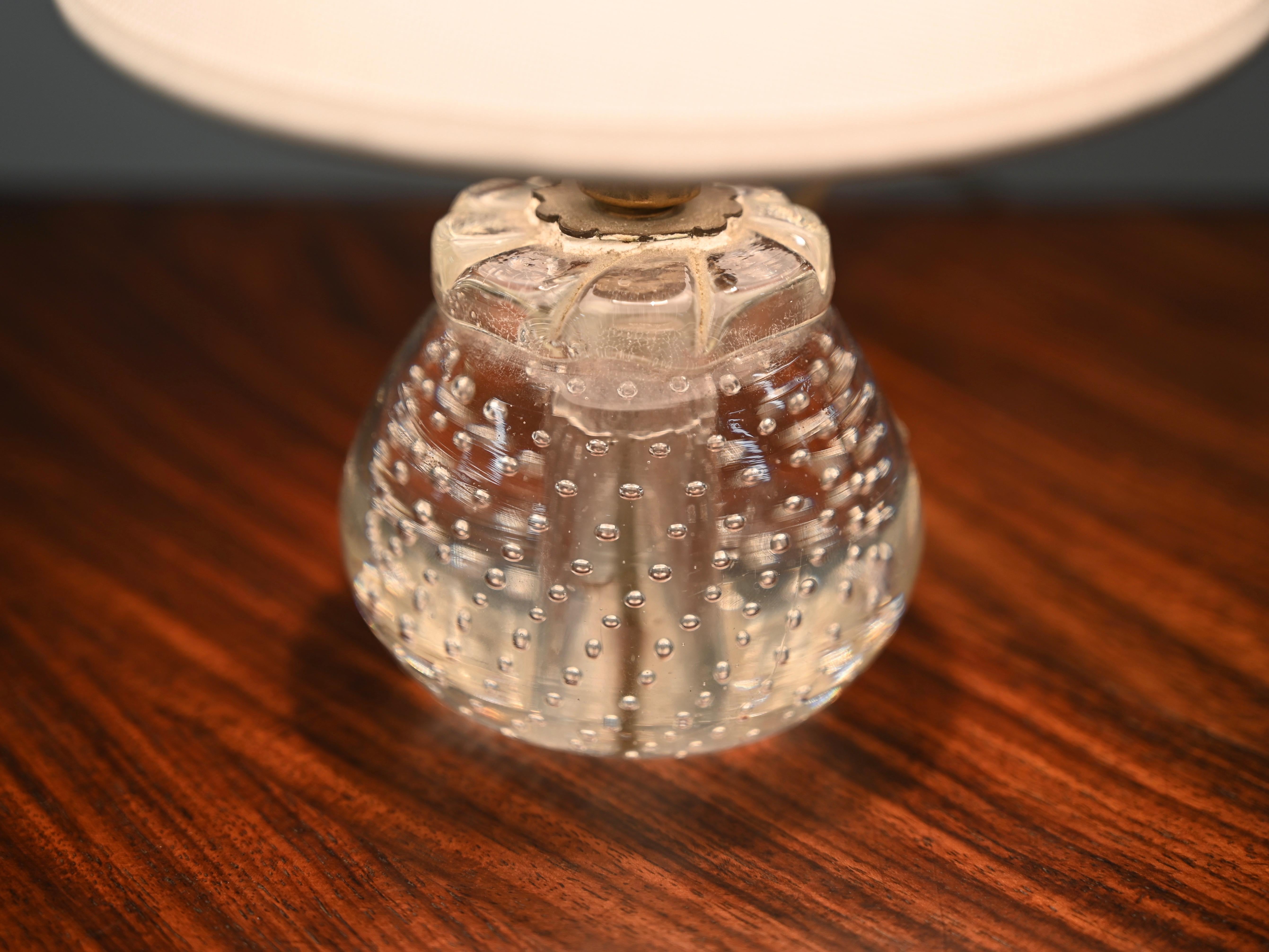 Mid-Century Modern Archimede Seguso Midcentury Bullicante Murano Glass Ball Table Lamp, Italy 1950s