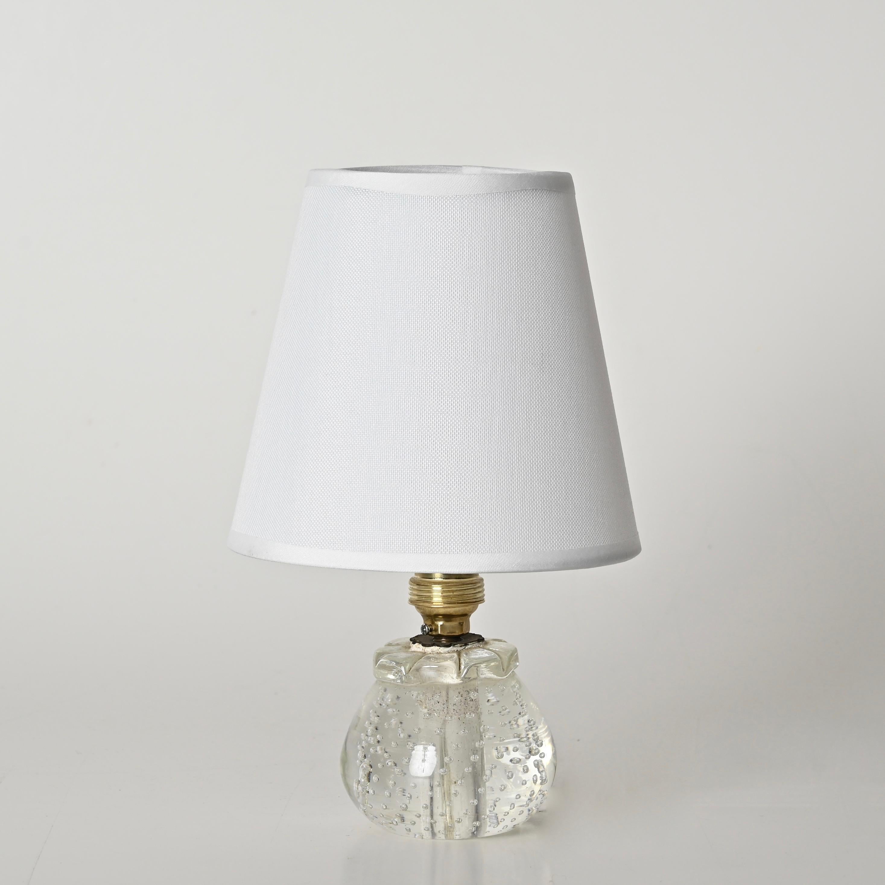 Italian Archimede Seguso Midcentury Bullicante Murano Glass Ball Table Lamp, Italy 1950s