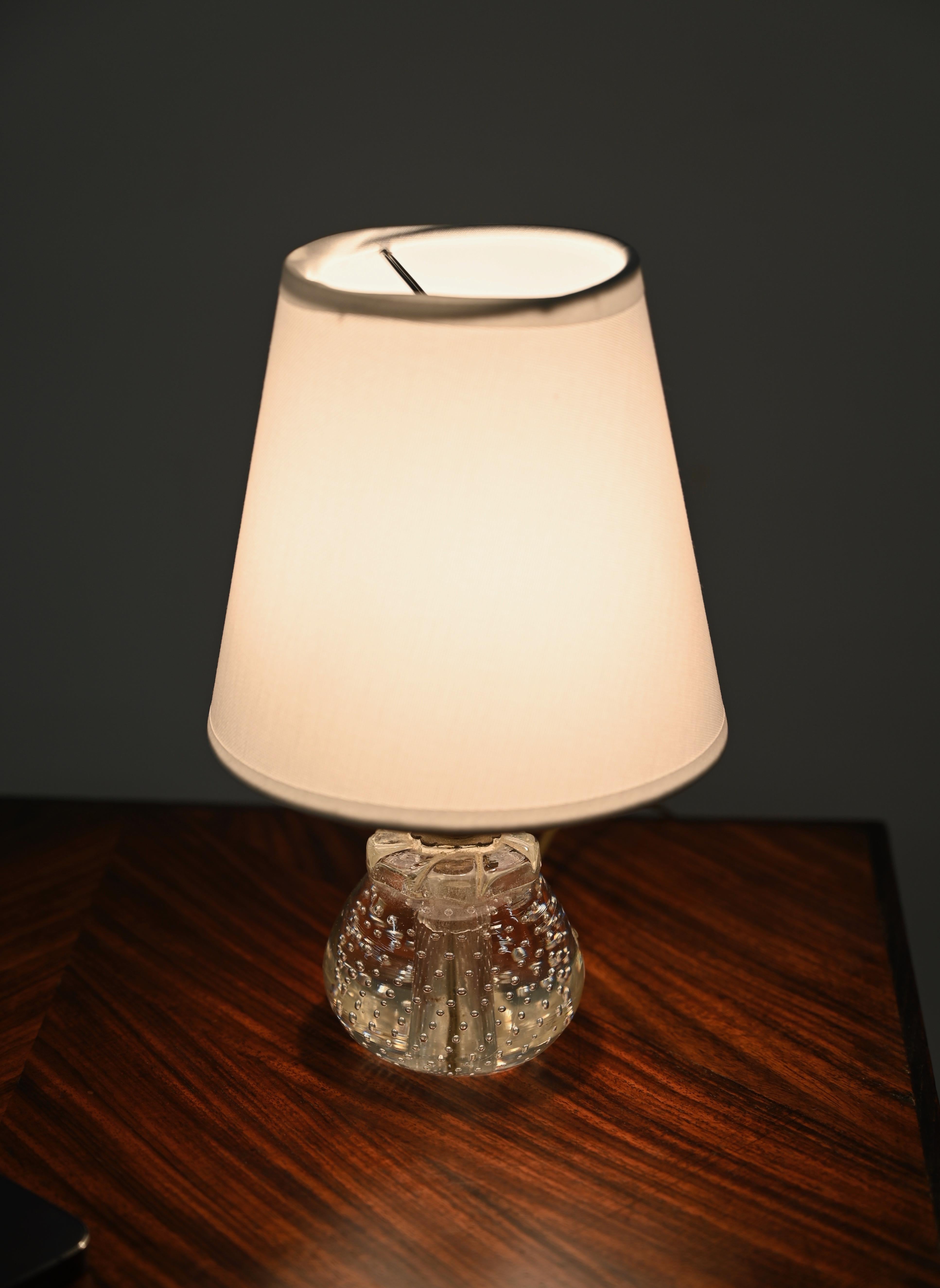 Italian Archimede Seguso Midcentury Bullicante Murano Glass Ball Table Lamp, Italy 1950s