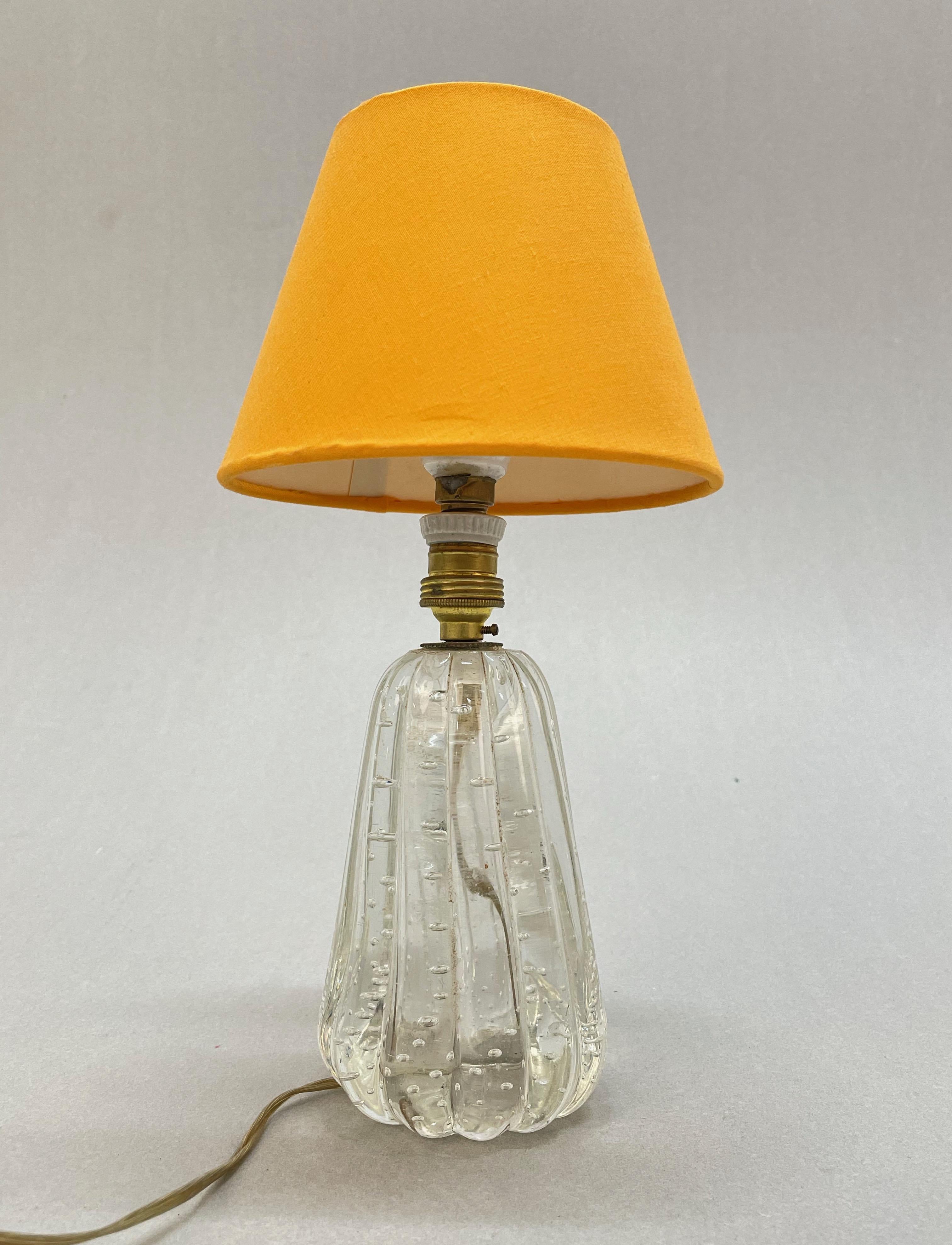 Archimede Seguso Midcentury Bullicante Murano Glass Table Lamp, Italy 1950s In Good Condition In Roma, IT