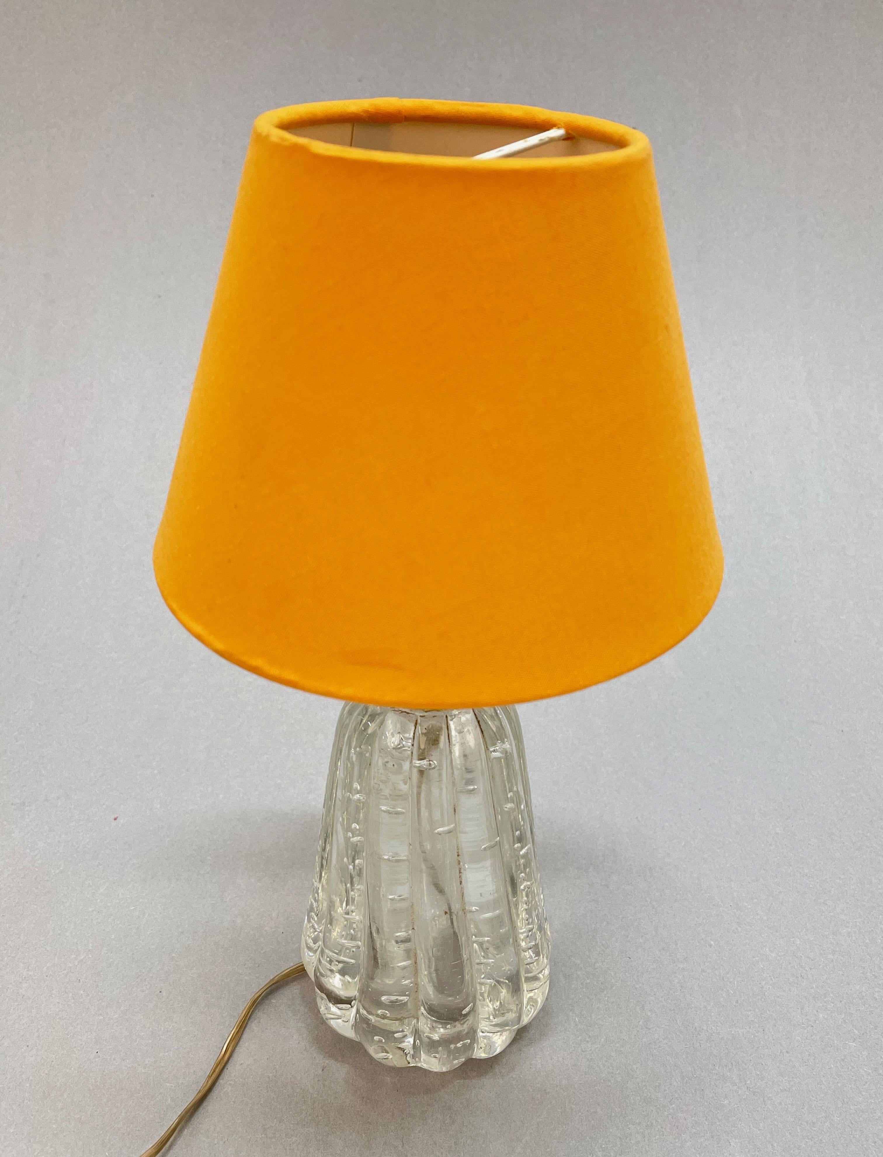 20th Century Archimede Seguso Midcentury Bullicante Murano Glass Table Lamp, Italy 1950s