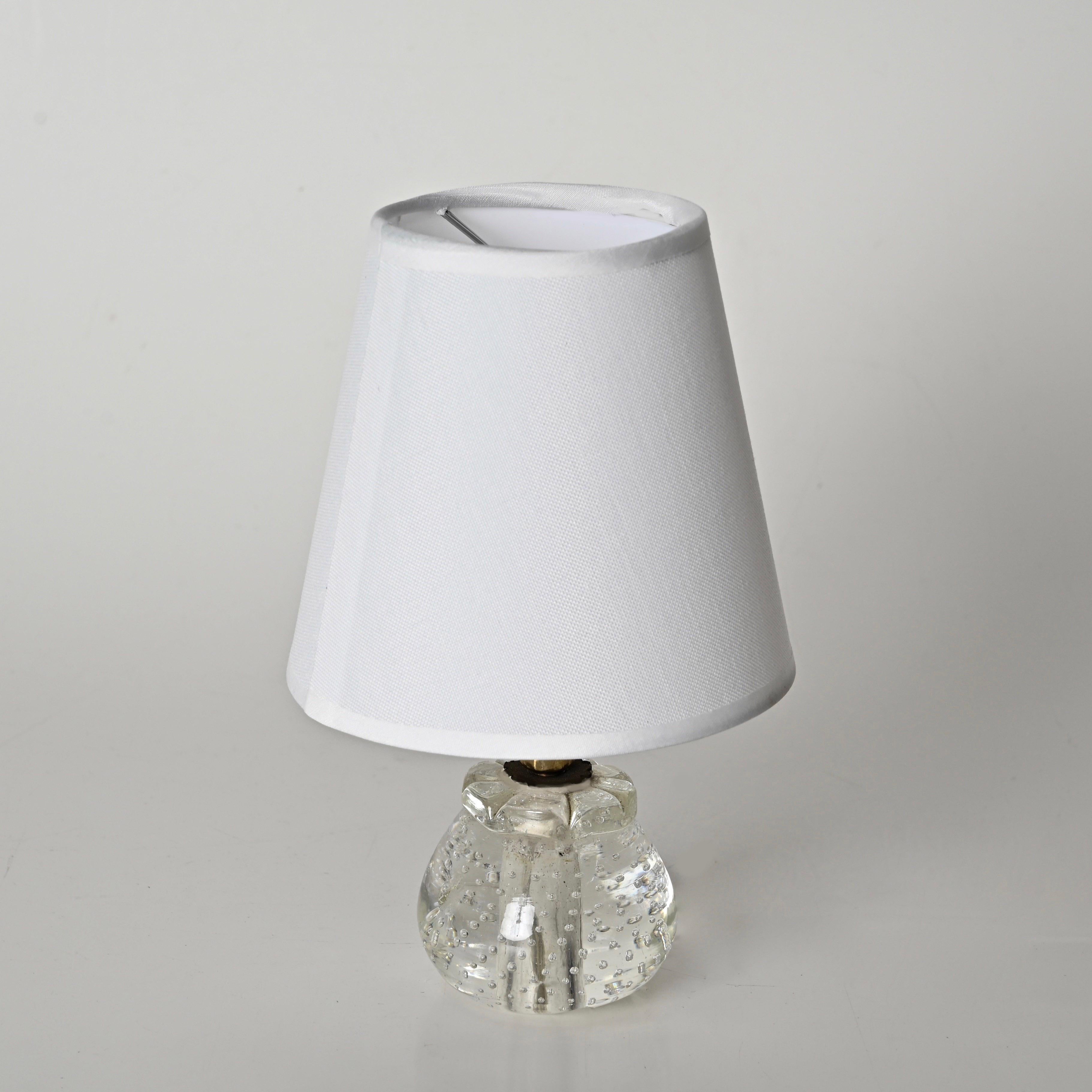 Archimede Seguso Midcentury Bullicante Murano Glass Ball Table Lamp, Italy 1950s In Good Condition In Roma, IT