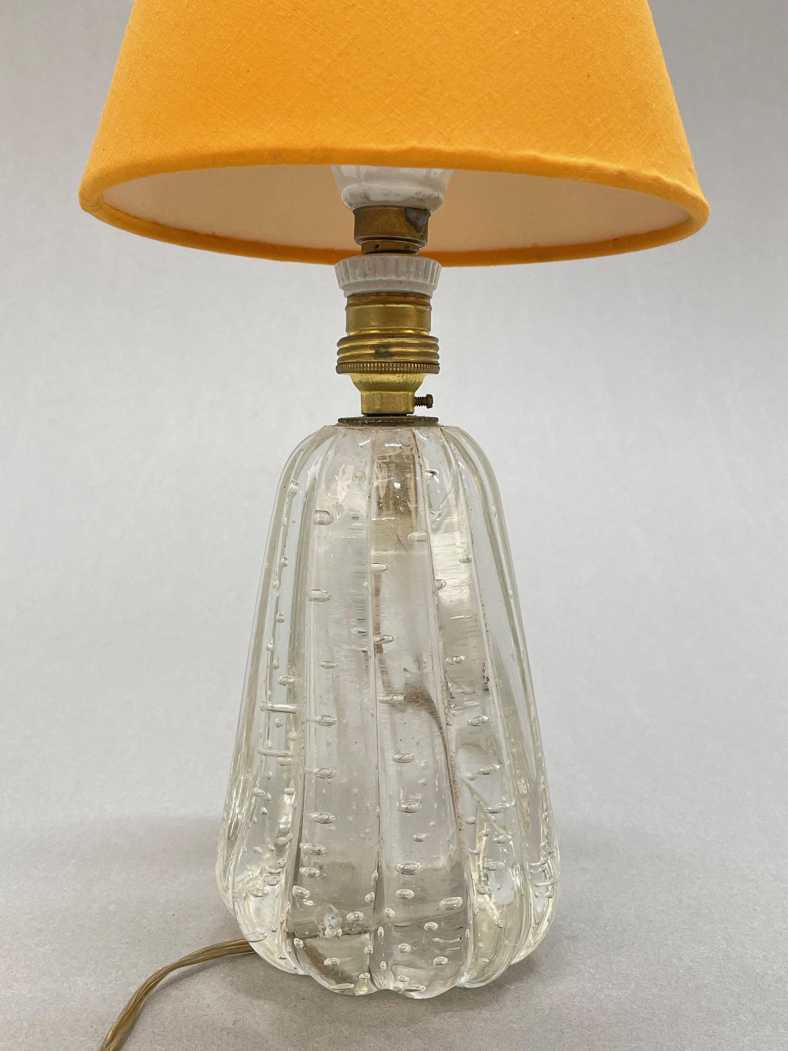 Archimede Seguso Midcentury Bullicante Murano Glass Table Lamp, Italy 1950s 1