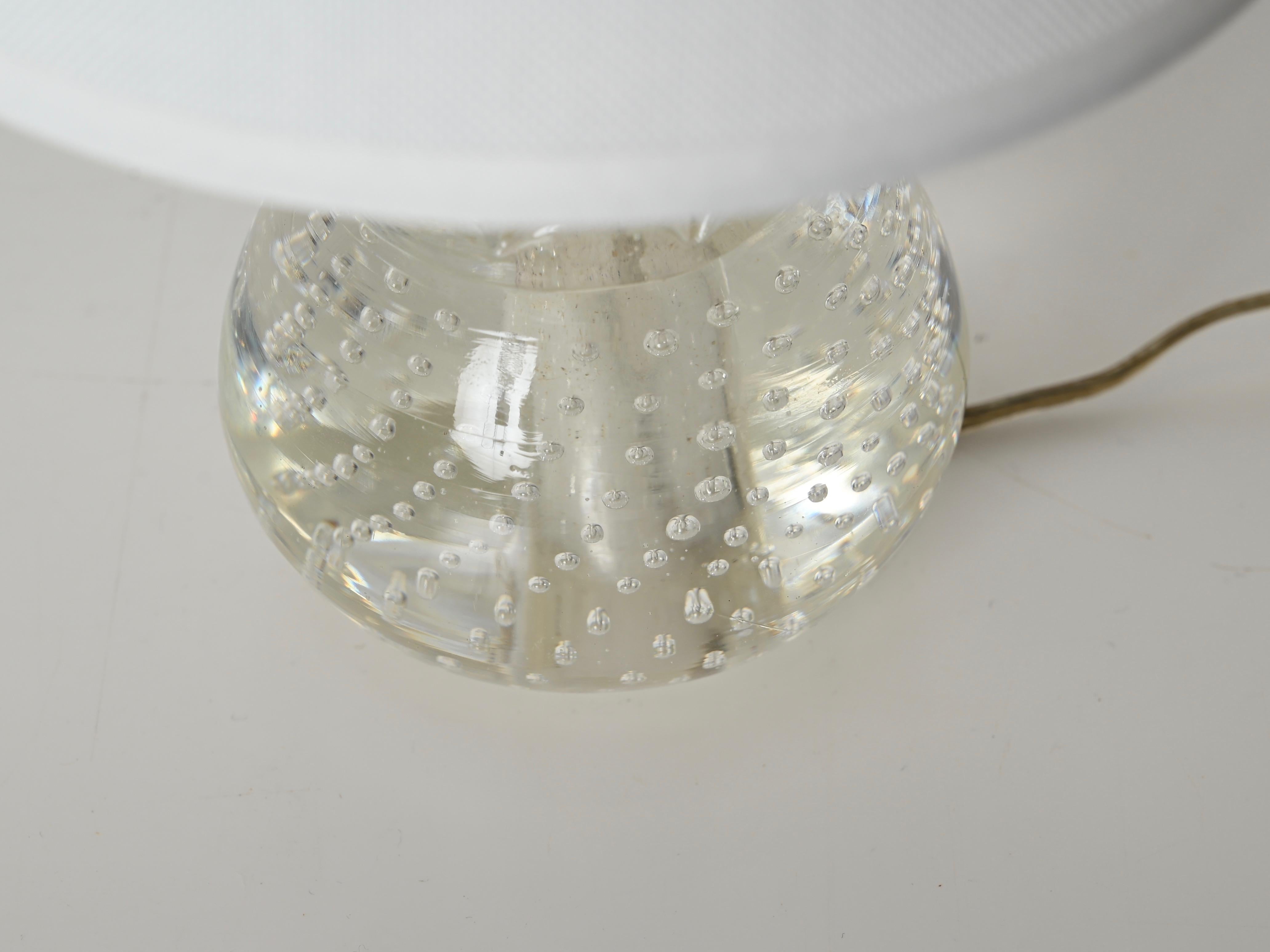 20th Century Archimede Seguso Midcentury Bullicante Murano Glass Ball Table Lamp, Italy 1950s