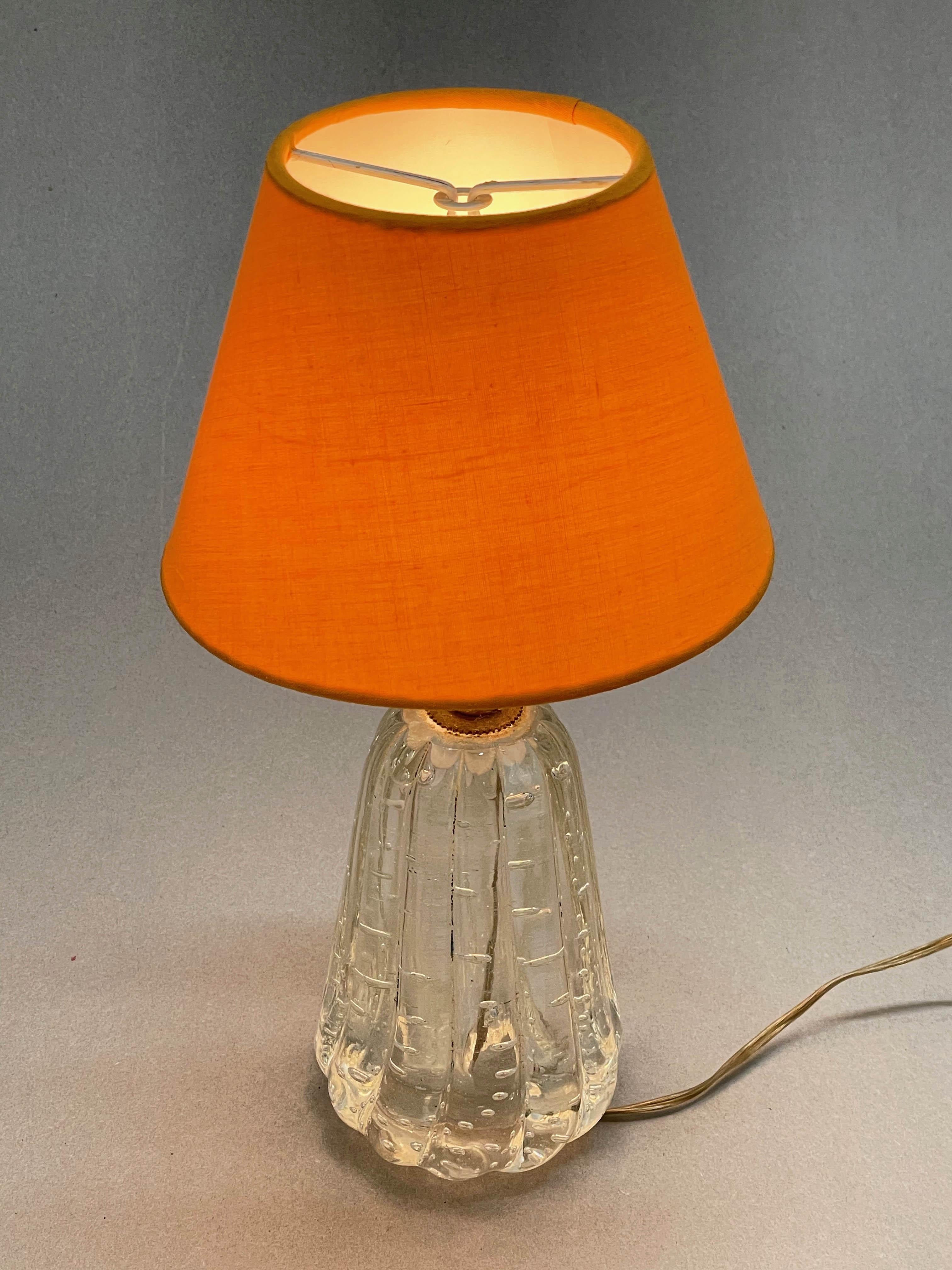 Archimede Seguso Midcentury Bullicante Murano Glass Table Lamp, Italy 1950s 2
