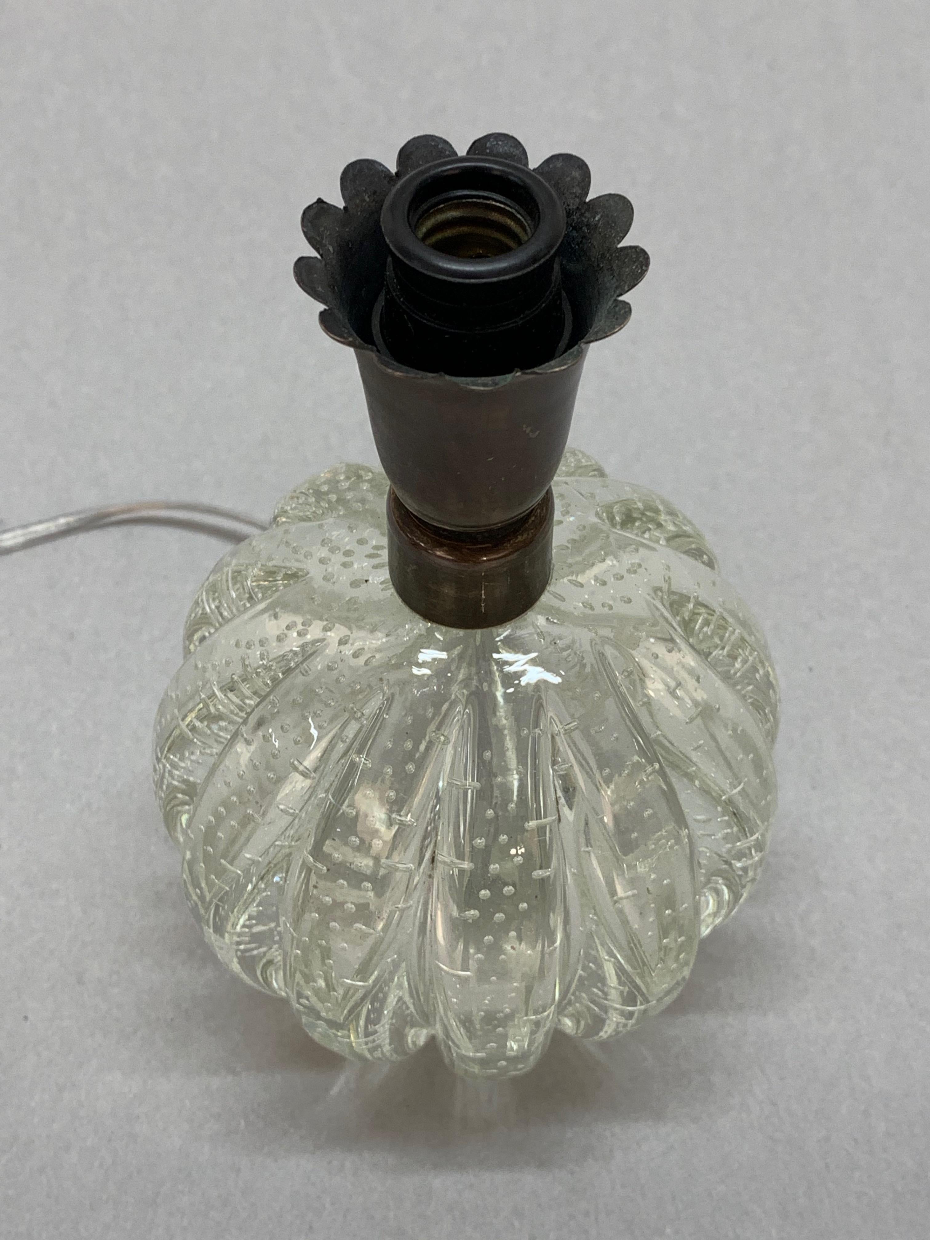 Archimede Seguso Midcentury Bullicante Murano Glass Ball Table Lamp, Italy 1950s 4