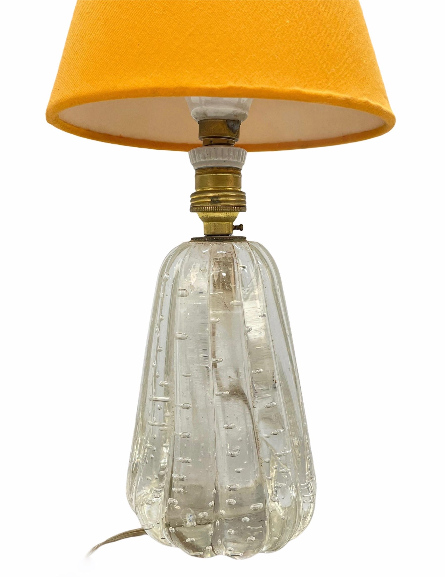 Archimede Seguso Midcentury Bullicante Murano Glass Table Lamp, Italy 1950s 3
