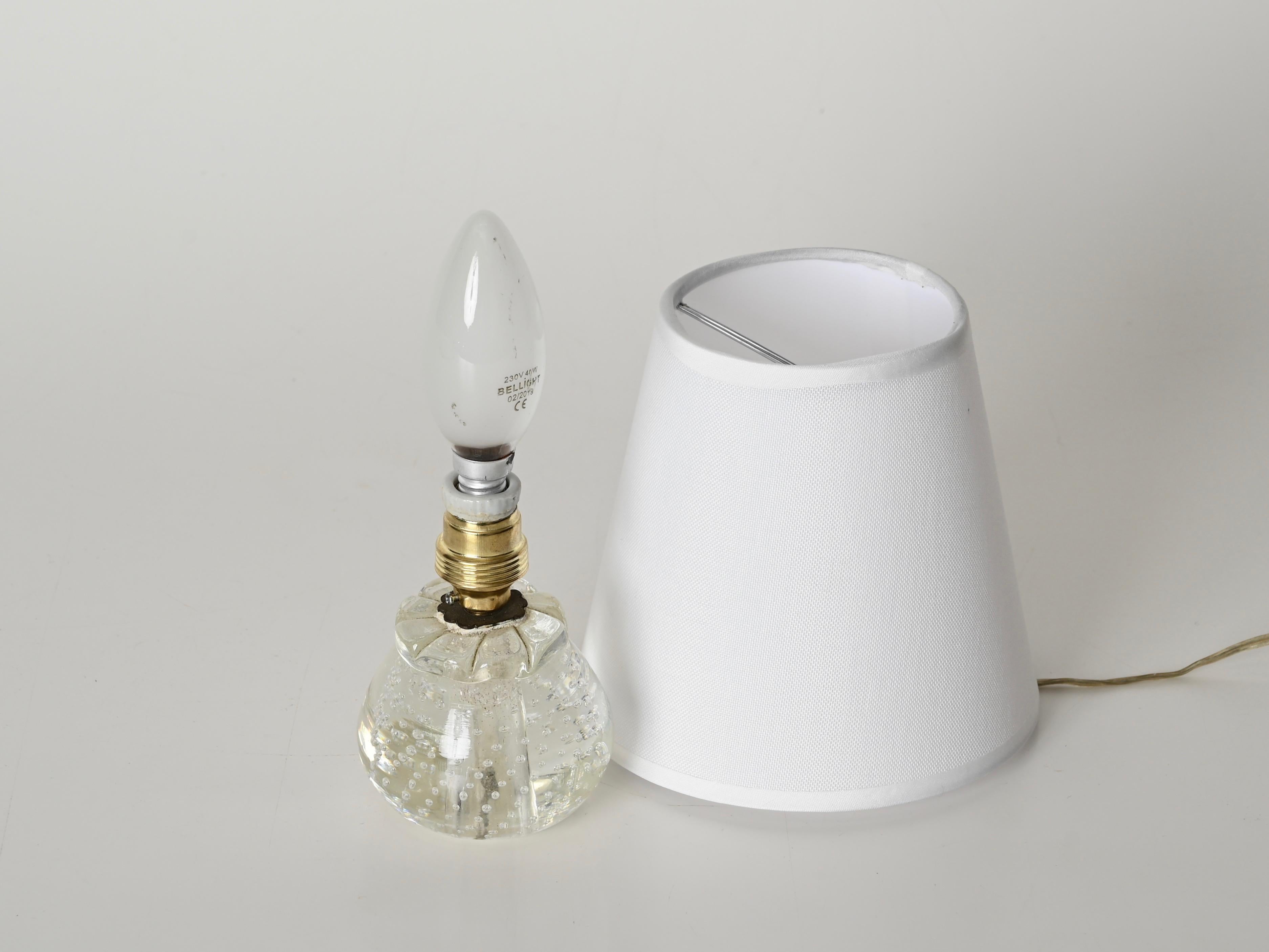 Archimede Seguso Midcentury Bullicante Murano Glass Ball Table Lamp, Italy 1950s 2