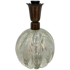 Archimede Seguso Lampe de table boule en verre de Murano Bullicante:: Italie 1950s