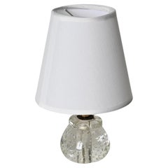 Archimede Seguso Midcentury Bullicante Murano Glas Kugel Tischlampe, Italien 1950er Jahre