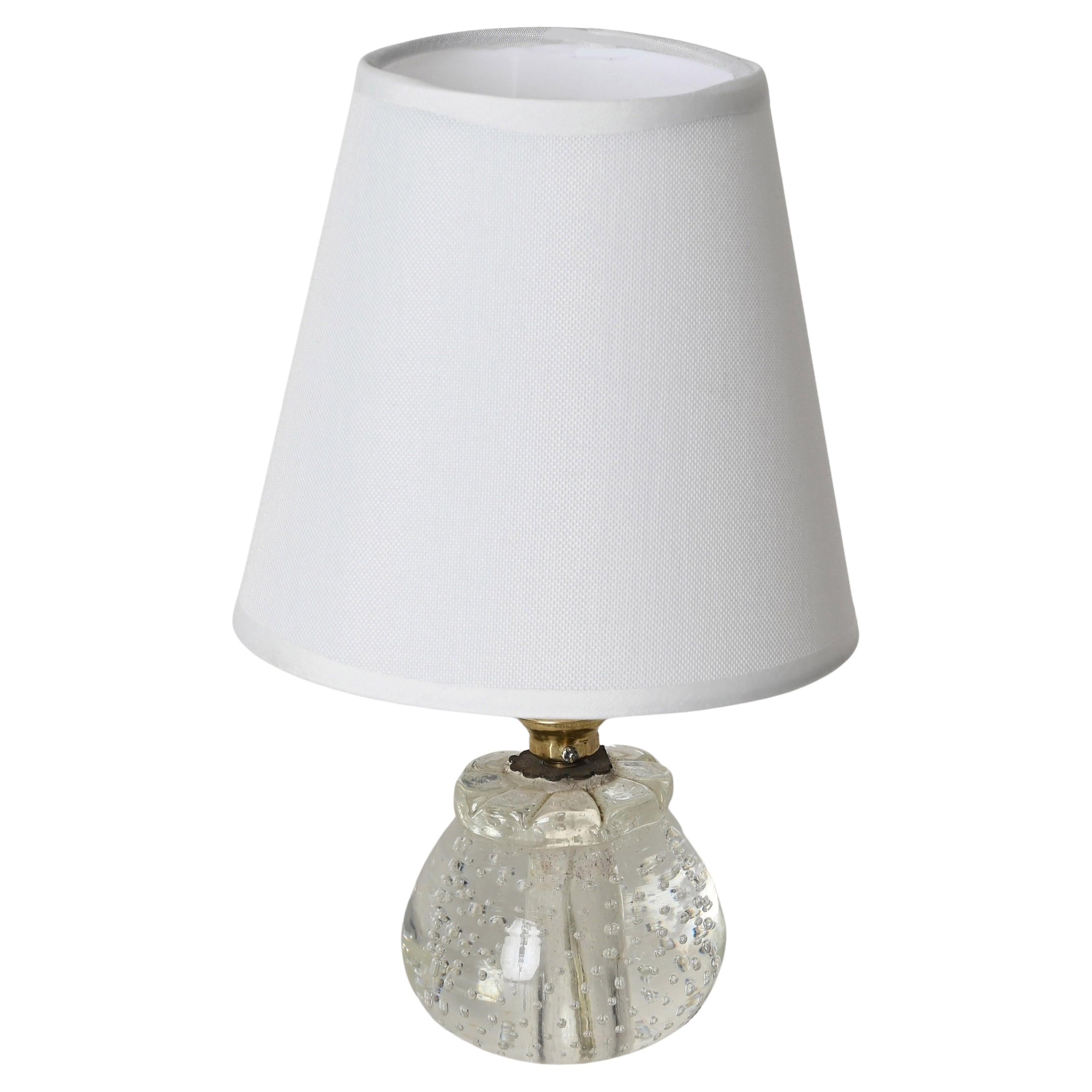 Archimede Seguso Midcentury Bullicante Murano Glass Ball Table Lamp, Italy 1950s