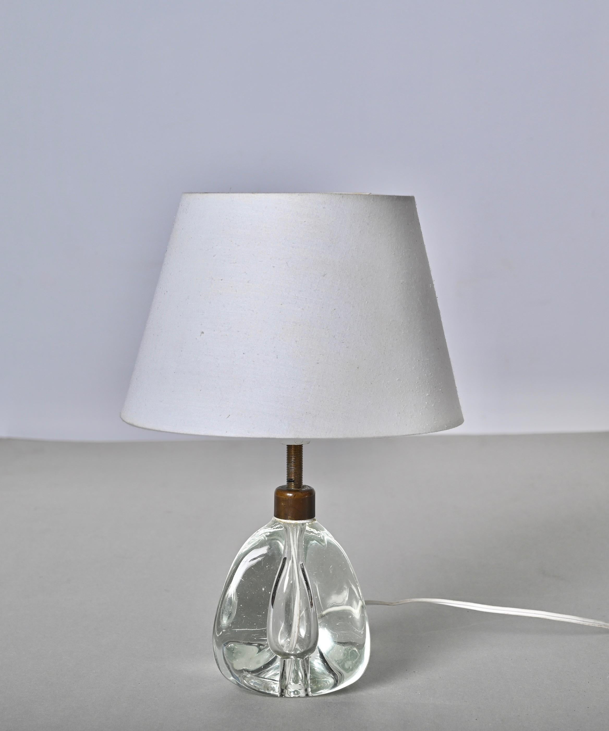 Archimede Seguso Mid-Century Crystal Murano Glass Italian Table Lamp, 1950s 5