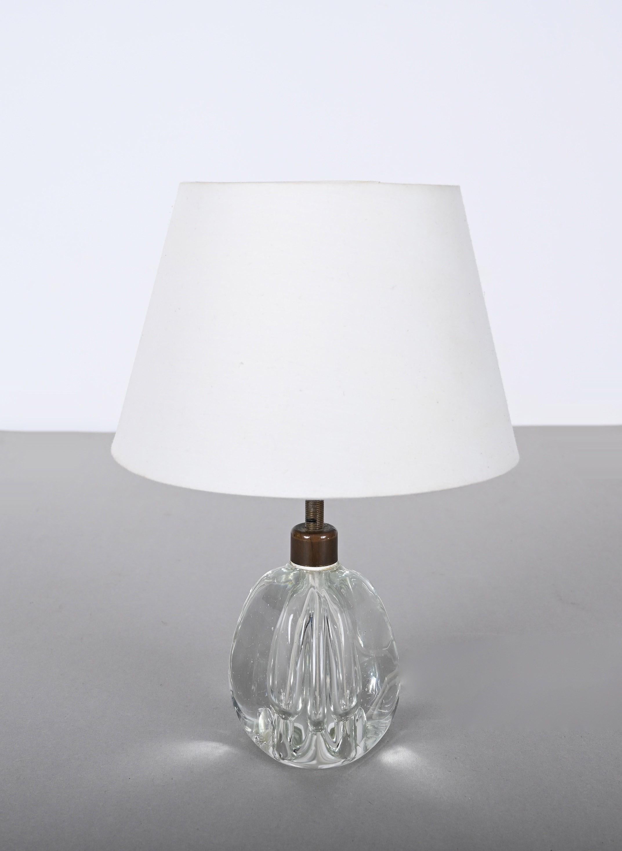 Archimede Seguso Mid-Century Crystal Murano Glass Italian Table Lamp, 1950s 2