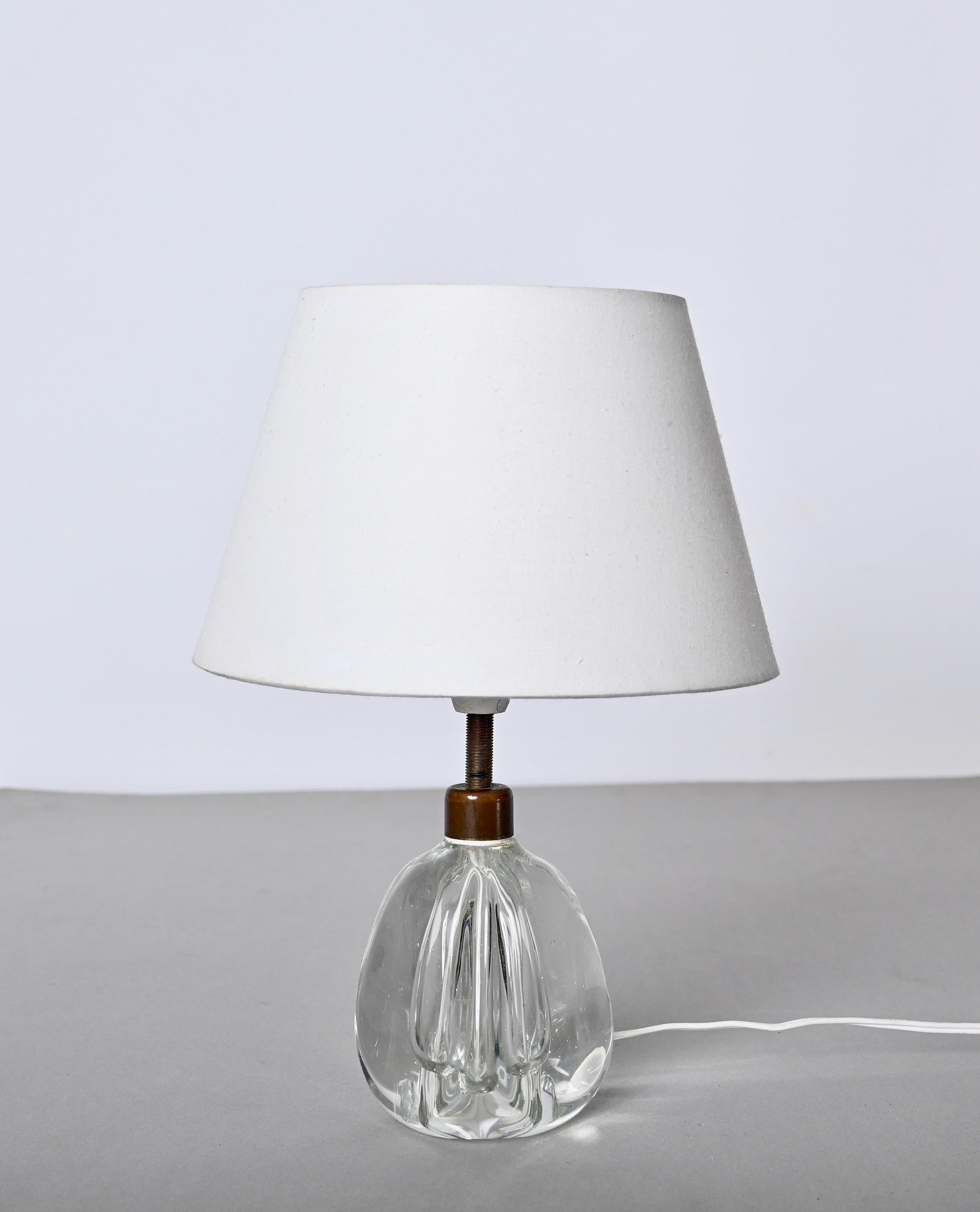 Archimede Seguso Mid-Century Crystal Murano Glass Italian Table Lamp, 1950s 4
