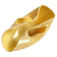 Archimede Seguso Murano 1952 Mouchetures d'or jaune Verre d'art italien Bol abstrait