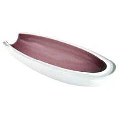 Archimede Seguso Murano Alabastro Purple White Cased Oval Art Glass Bowl