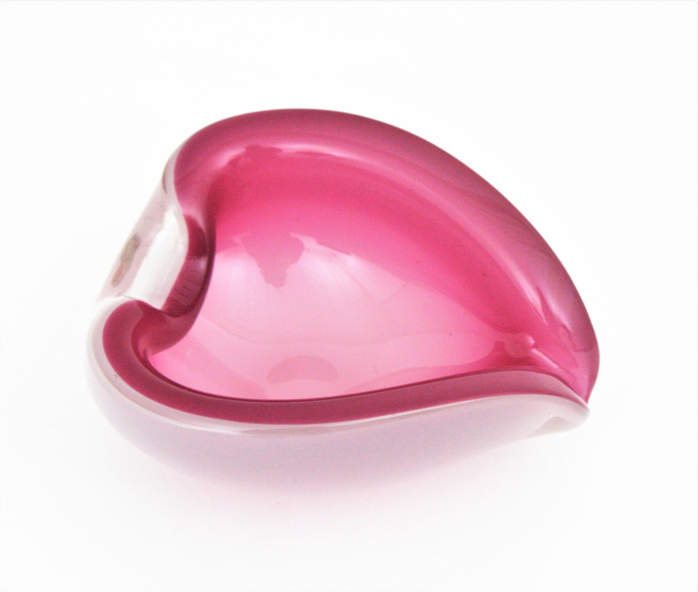 glass heart ashtray