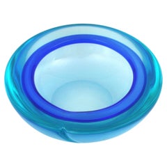 Archimede Seguso Murano Sommerso grand bol en verre bleu