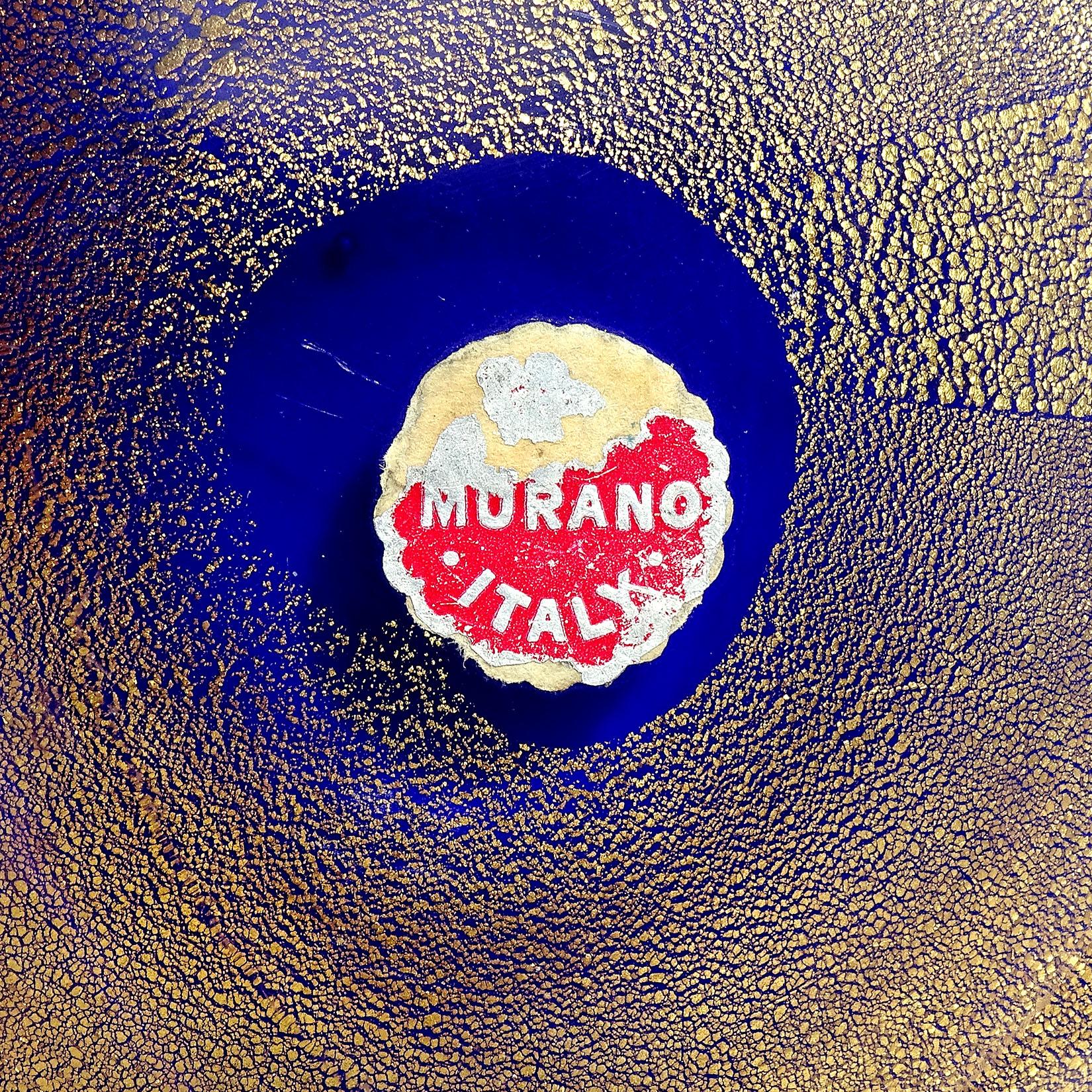 Dekorative Schale aus italienischem Muranoglas in Blau und Hellbraun mit Goldflecken von Archimede Seguso im Zustand „Gut“ im Angebot in Kissimmee, FL