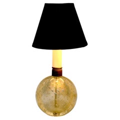 Archimede Seguso Murano Controlled Bubble Art Glass Ball Table Lamp, Italy, 1950
