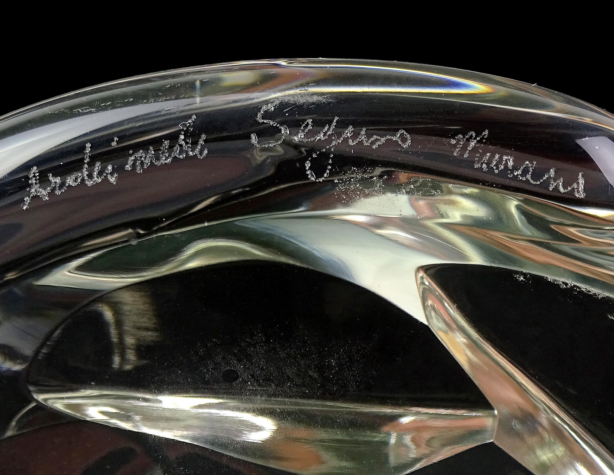 Archimede Seguso Murano Crystal Clear Italian Art Glass Turtle Sculpture 3