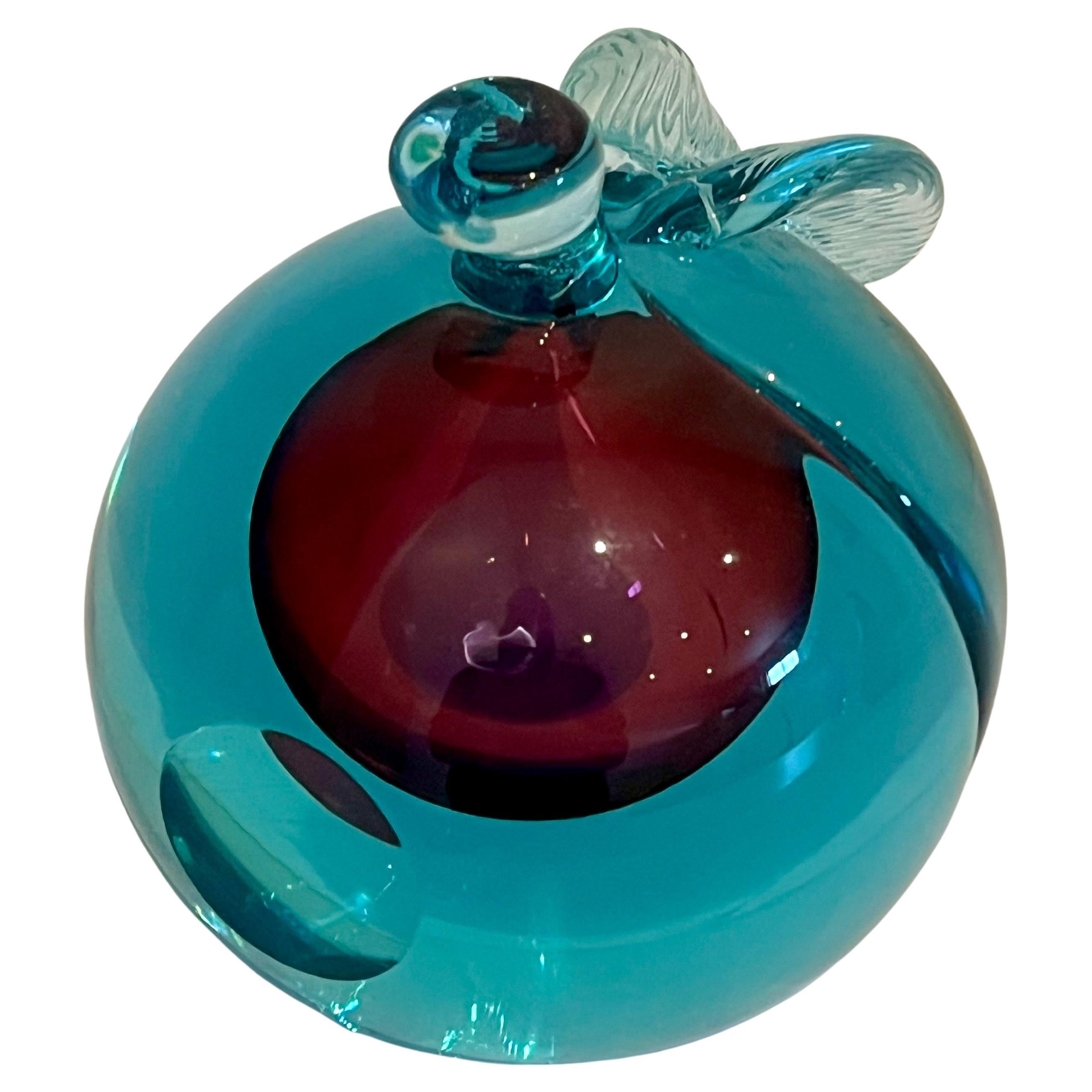 Archimede Seguso, serre-livres en verre de Murano, Sculpture en forme de pomme Excellent état - En vente à San Diego, CA