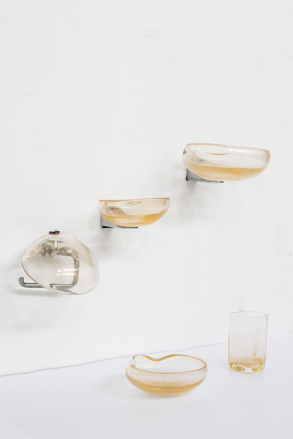 Archimede Seguso Murano Glass Bathroom Set In Good Condition In Milano, IT